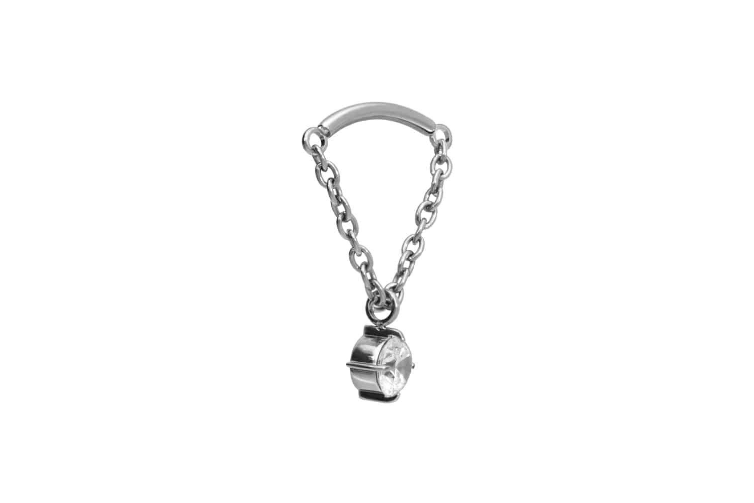 PIERCINGLINE Piercing-Set Titan Schraubaufsatz mit Außengewinde BOGEN + KETTE + KRISTALL (Schraub-Aufsätze, 1-tlg)