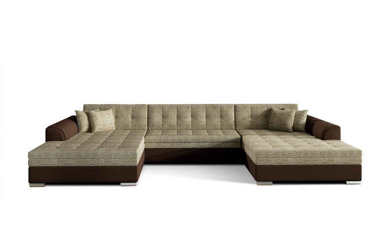 MOEBLO Wohnlandschaft VITI, Couch für Wohnzimmer, Schlafsofa Sofagarnitur Sofa Eckcouch U-Form Wohnlandschaft, mit Schlaffunktion