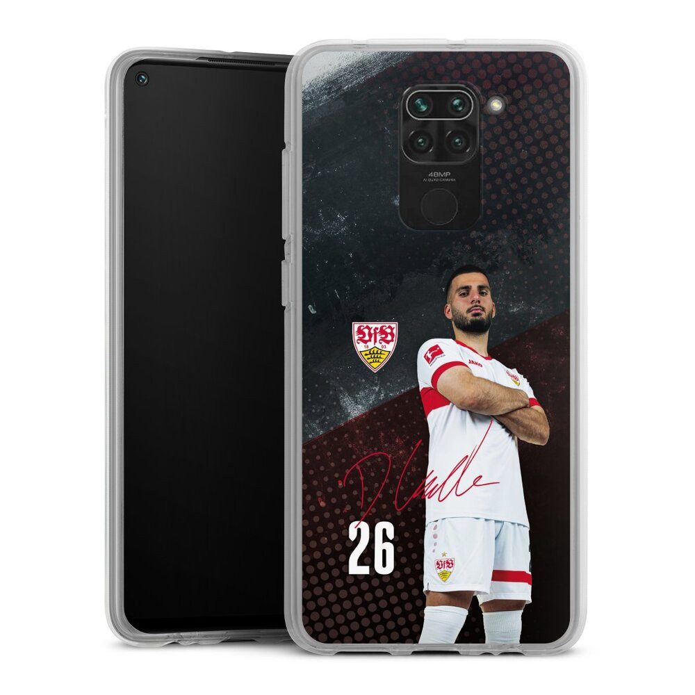 DeinDesign Handyhülle VfB Stuttgart Deniz Undav Offizielles Lizenzprodukt Deniz Undav 24/25, Xiaomi Redmi Note 9 Silikon Hülle Bumper Case Handy Schutzhülle