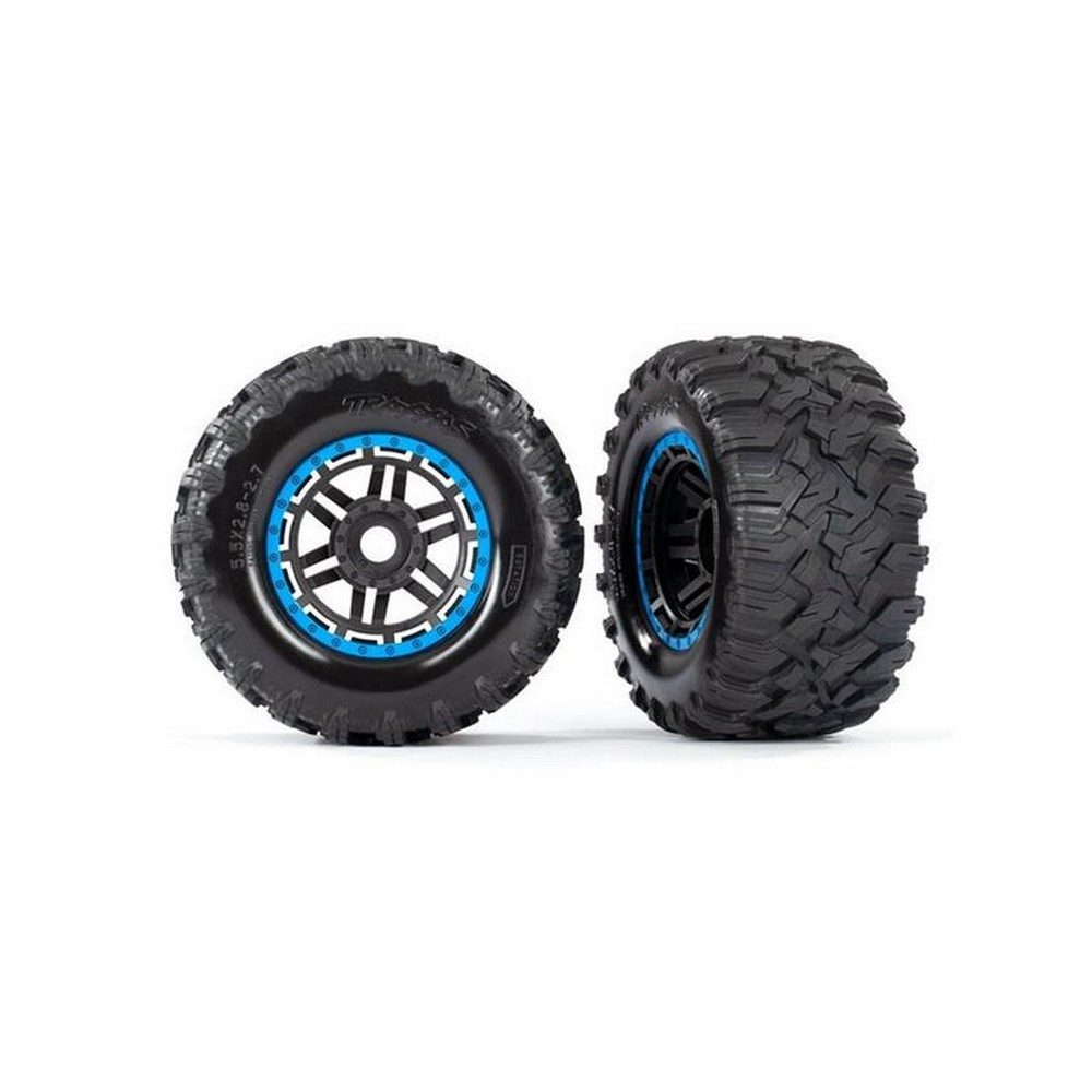 Modellbausatz 8972A Reifen auf Felge montiert Felge schwarz/blau Maxx All-Terrai
