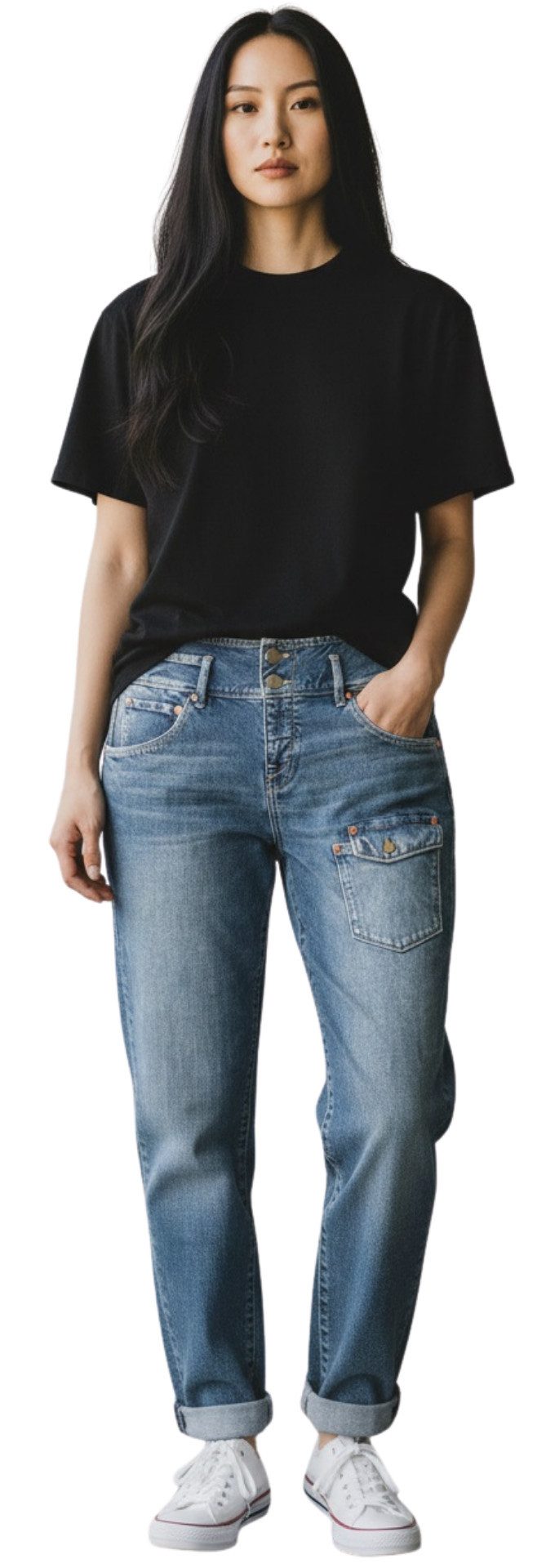 Herrlicher Cargojeans Herrlicher, Dido Jeans aus Baumwolle im angesagten Cargo Style bequem, abgesetzte Taschen