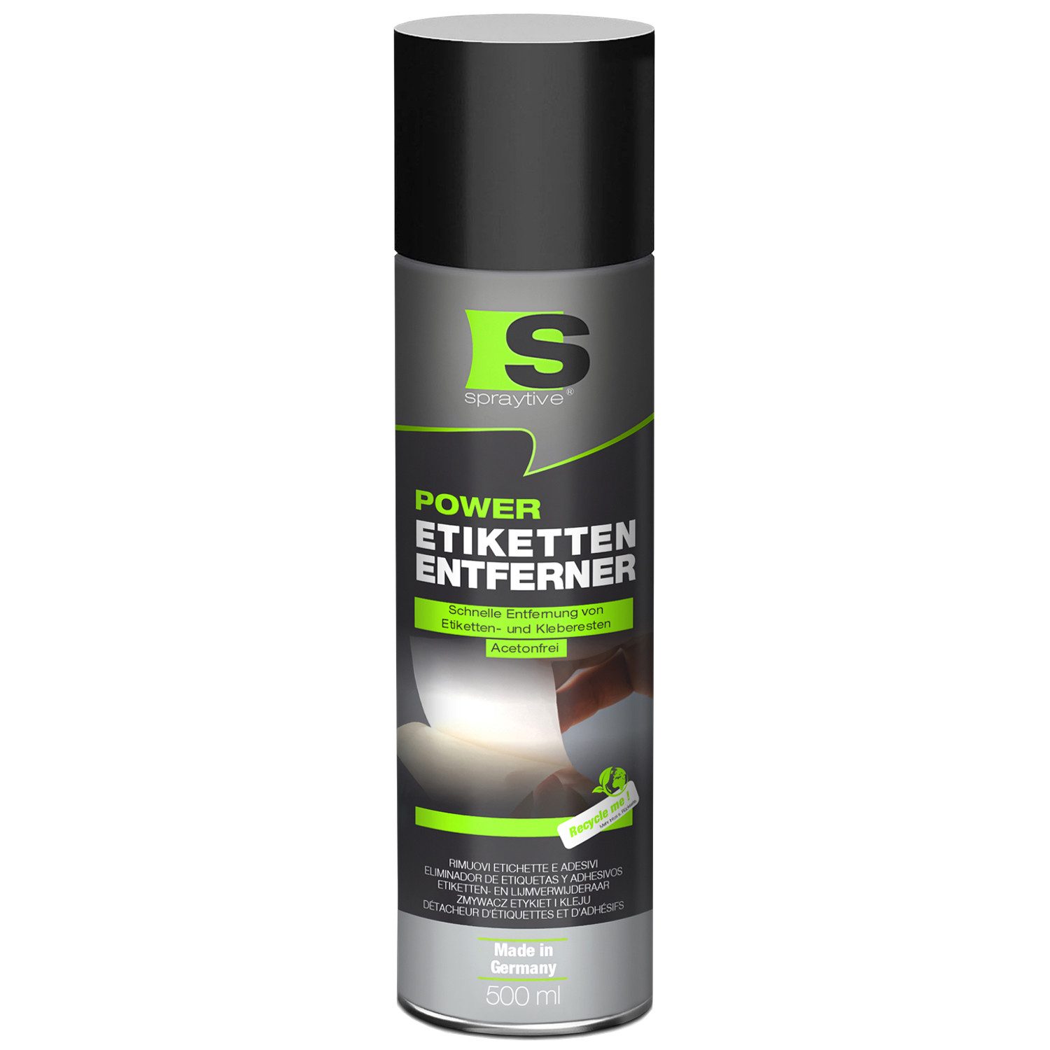Spraytive 1x 500ml Etikettenentferner – Entfernt Aufkleber & Klebereste schnell Allzweckreiniger (Made in Germany)