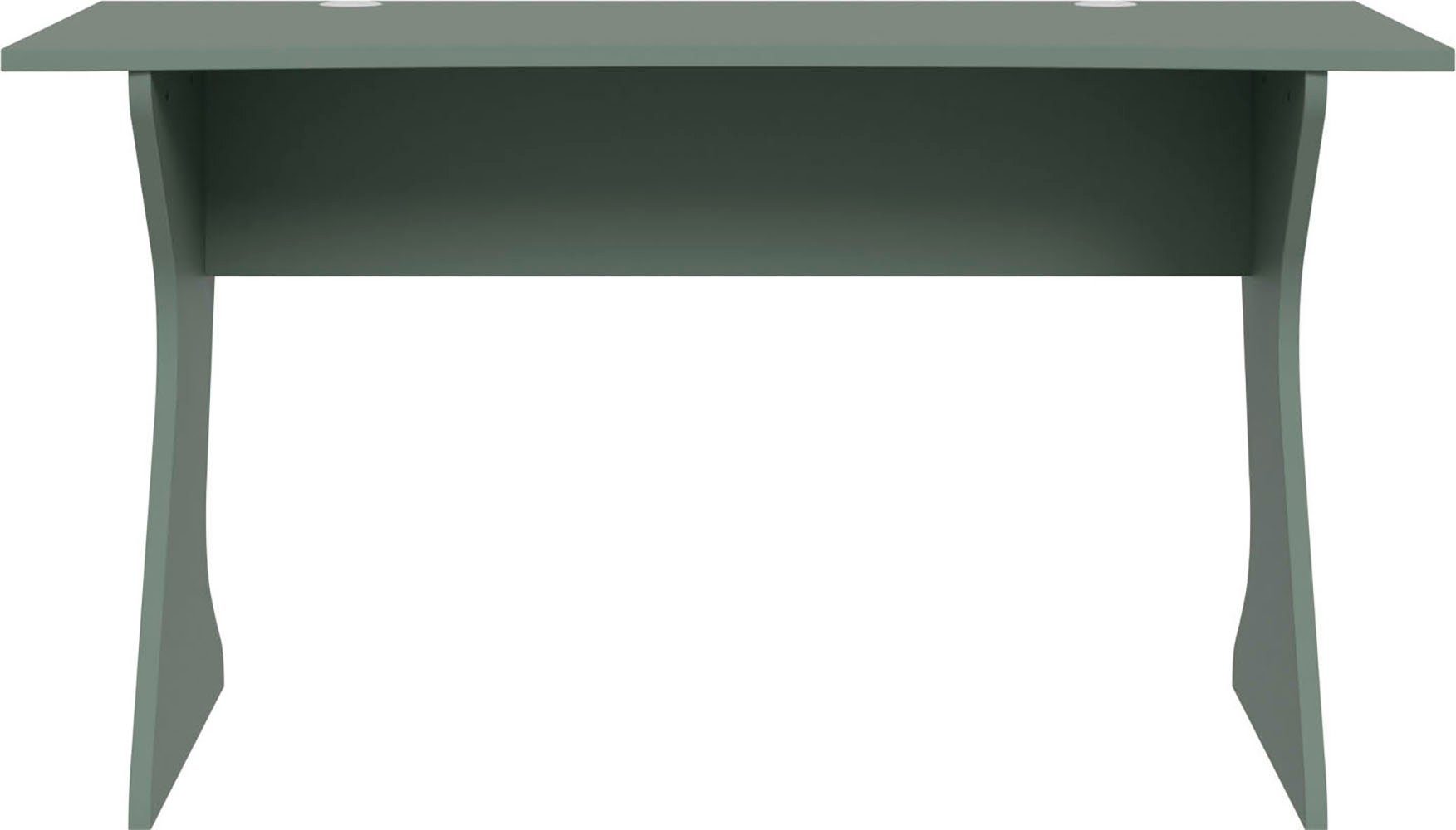 FORTE Schreibtisch Utapau, geschwungene Tischplattenform, mit Kabeldurchführung, Breite 140 cm