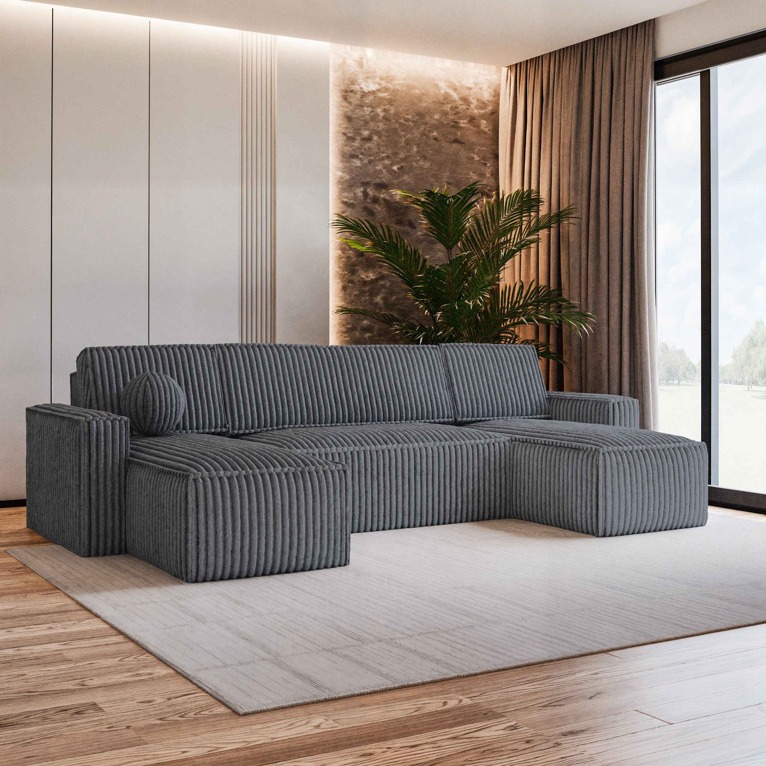 Masseno Ecksofa PESANO mit Schlaffunktion U-Form, Sofa mit Bettkasten günstig online kaufen