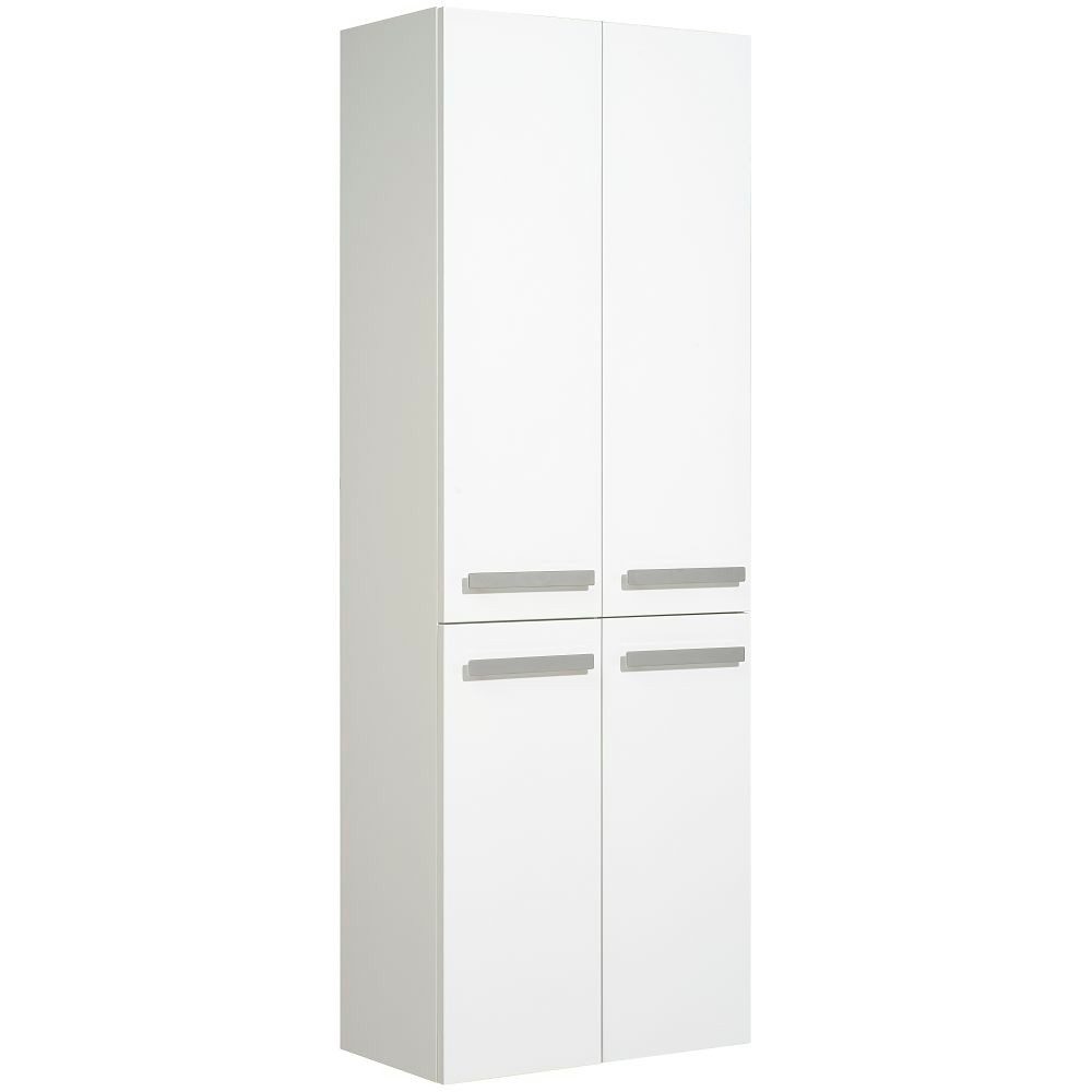 Lomadox Hochschrank FES-4005-66 weiß mit Glaseinlegeböden - 60/168/33cm günstig online kaufen