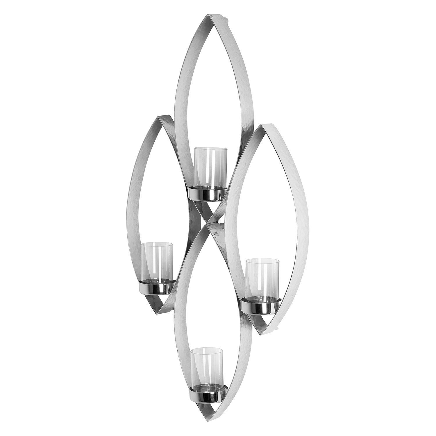 Fink Бра MARUF Настольные лампы - Wandleuchter - Edelstahl - silberfarben - Deko (1 St., Leuchte - Geschenk für Frauen), Windlicht Торшеры aus Glas Stumpenkerzen Eleganter Kerzenleuchter