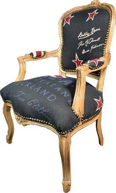 Casa Padrino Besucherstuhl Barock Salon Stuhl New Zealand / Holzfarbig - Neuseeland Fashion Möbel