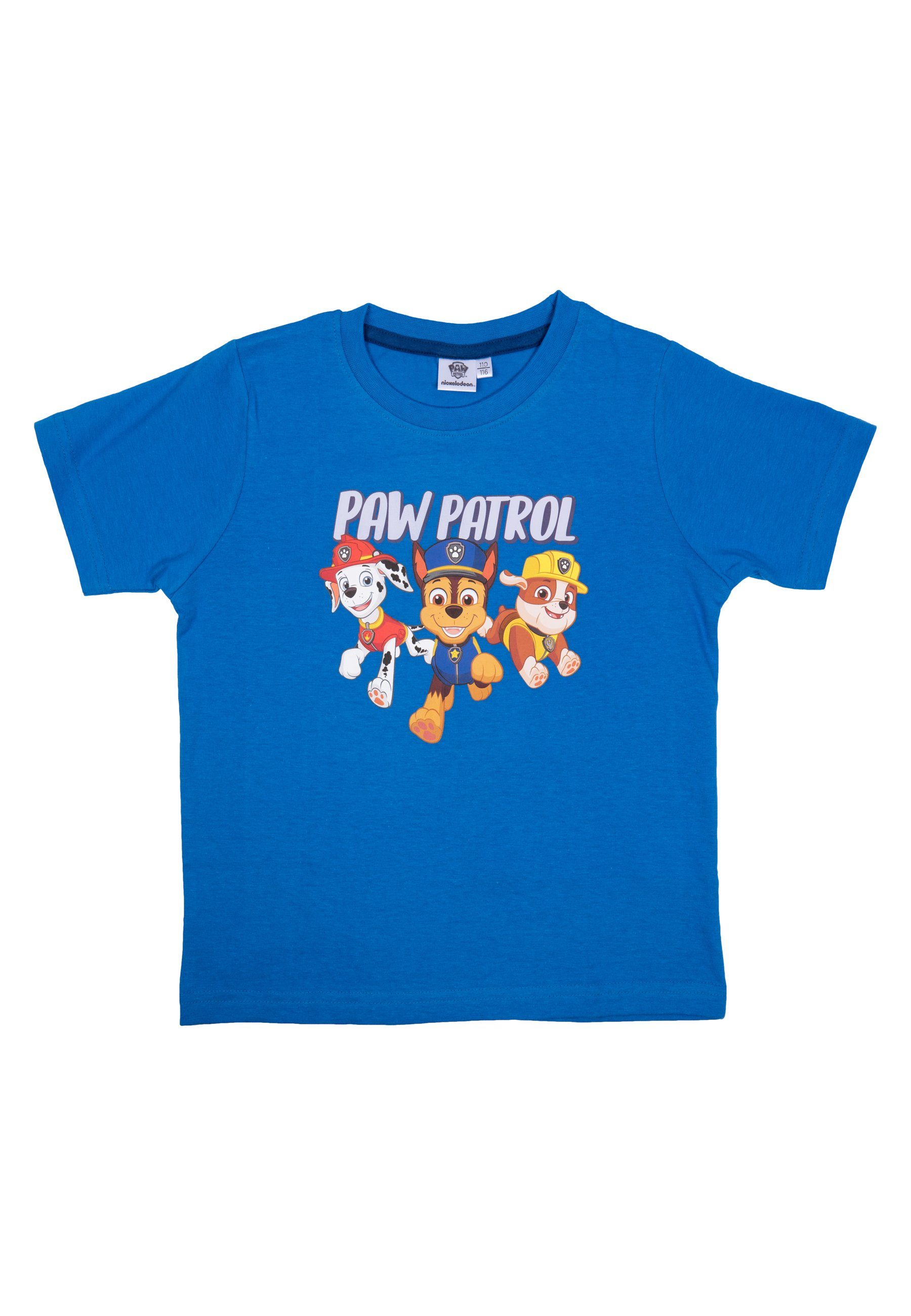 Set Jungen für United Patrol Labels® Pyjama - Schlafanzug Blau Paw Schlafanzug Kurzarm