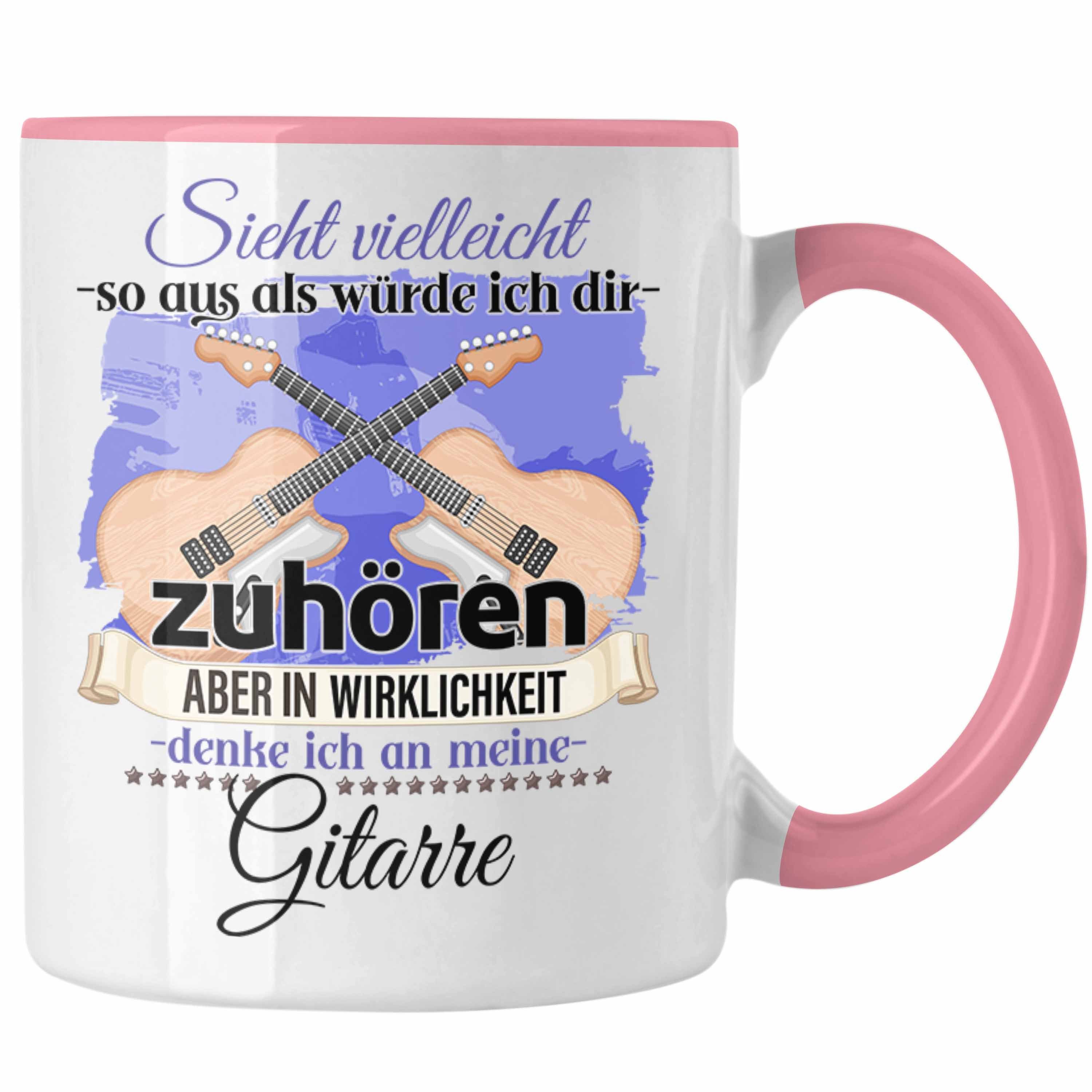 Gesche Tasse Gitarren-Spieler Geschenk Gitarren Rosa Liebhaber Trendation Trendation Tasse -