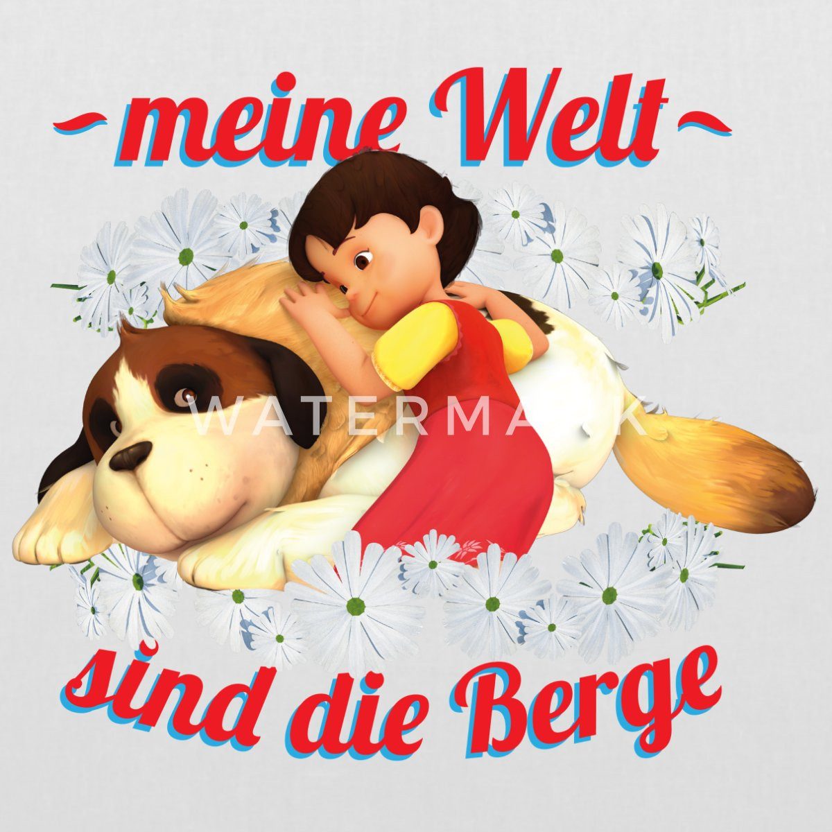 Spreadshirt Henkeltasche Heidi Meine Welt Sind Die Berge Spruch Stoffbeutel (1-tlg)