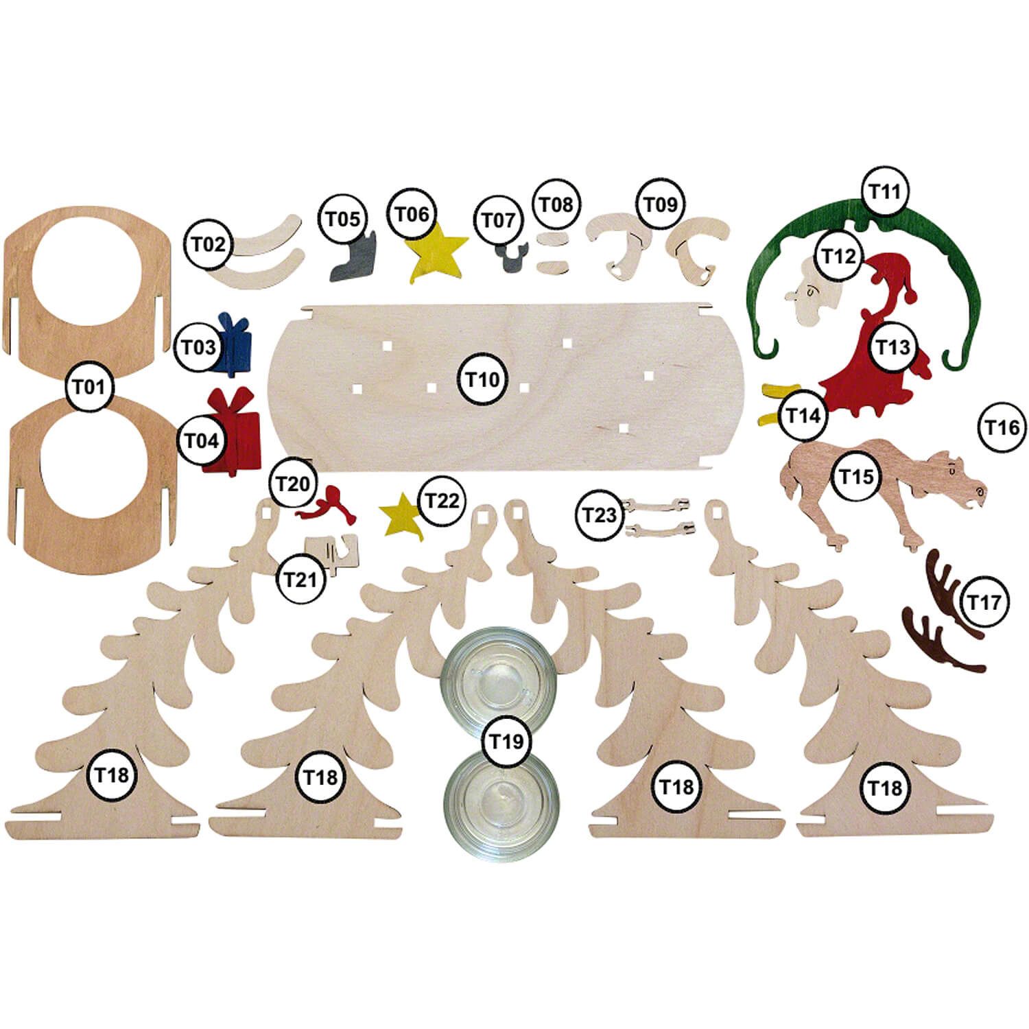 Kuhnert Schwibbogen Bastelset Teelichtbogen Weihnachtsmann mit Elch (12cm) günstig online kaufen