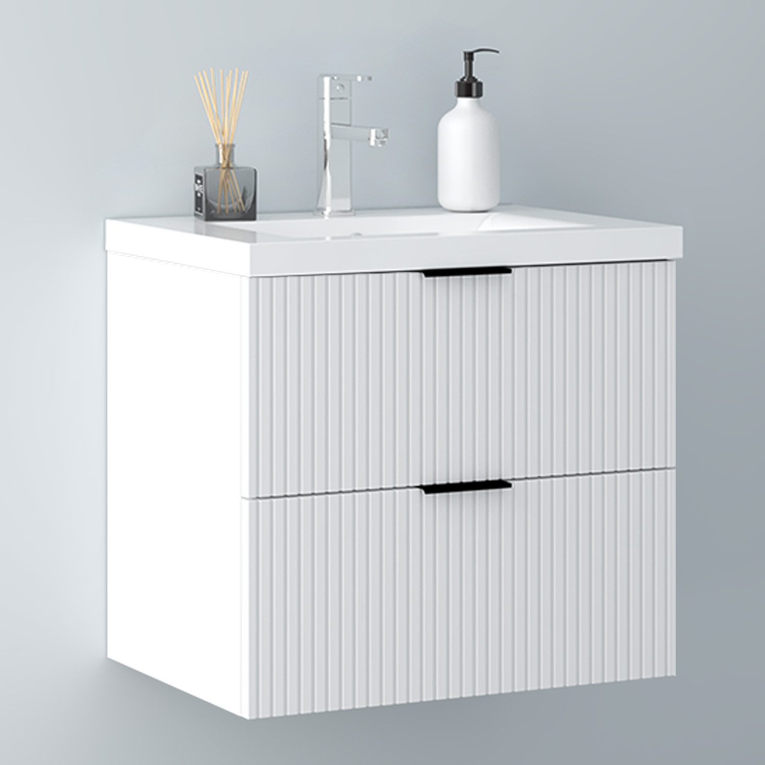 Aica Sanitär Waschtisch Badmöbel Set Waschbecken mit Unterschrank Badschran günstig online kaufen