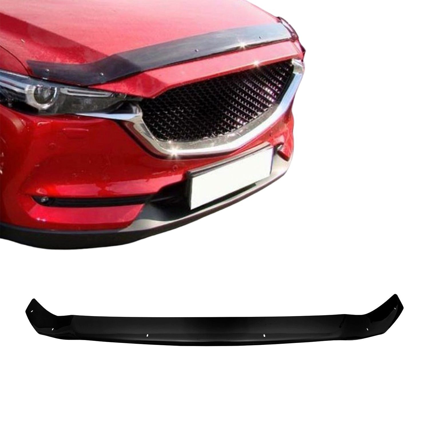 OMAC Lüftungsgitter Motorhaube Deflektor für Mazda CX-5 2017-2021 Dunkel (1 St), Luftabweiser, Abweiser, Schneeschutz, Langlebig,Einfache Montage