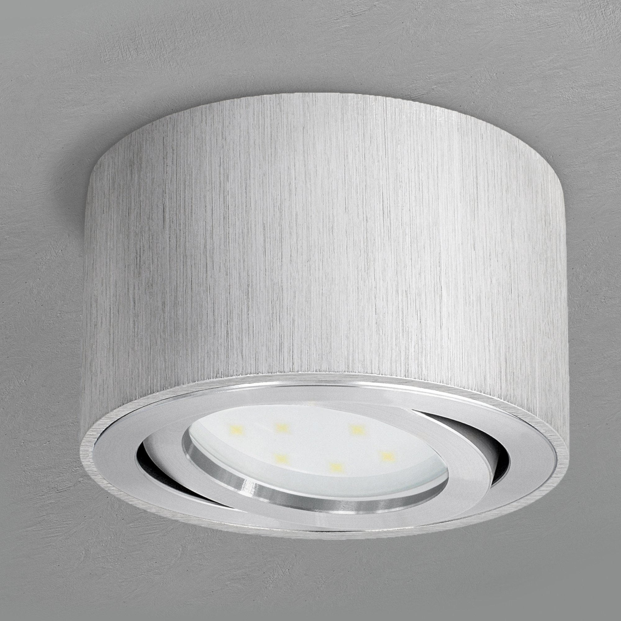 Neutralweiß SSC-LUXon Decken flacher Modul silber schwenkbar Aufbauleuchte 5W, mit CELI-1A Aufbauspot LED