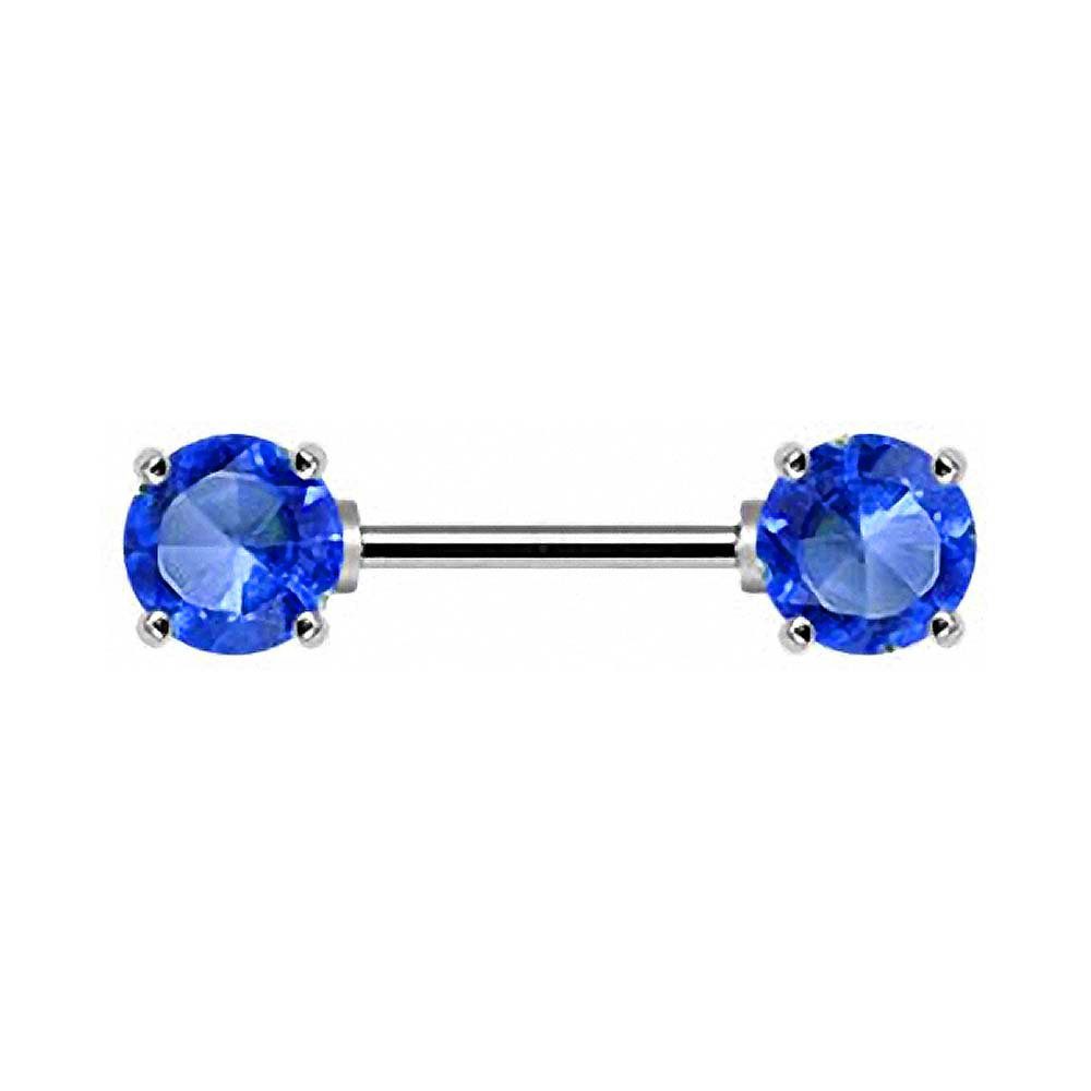 Tribal Kugel, Barbell Brust Intim Brustwarzen Doppel Schmuck Tribal Intimpiercing Intimpiercing Taffstyle piercing Kristall Blau Brustpiercing Barbell