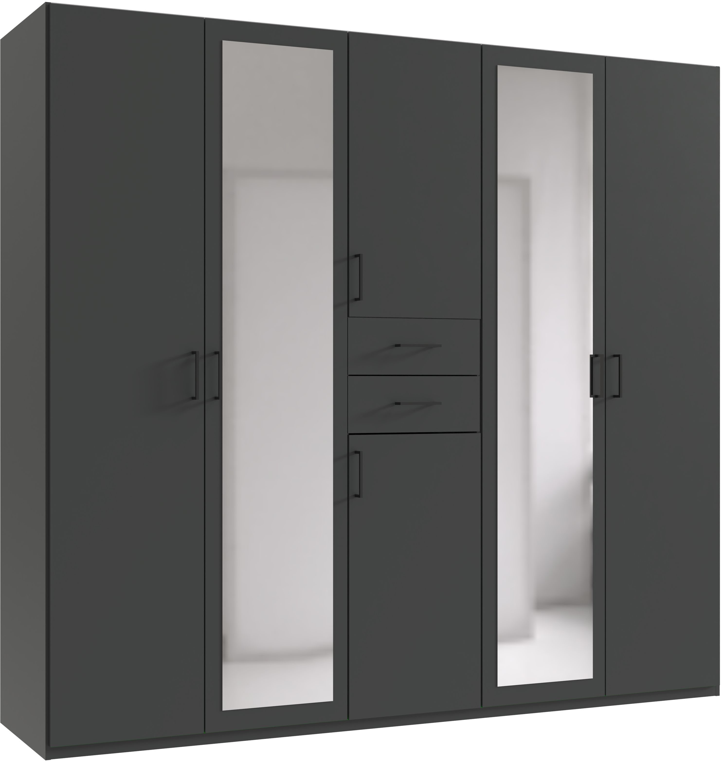 Wimex Kleiderschrank Diver Drehtürenschrank mit Spiegel, 180, 225 o. 270cm breit Bestseller Schlafzimmerschrank wahlweise 3 Innenausstattungen