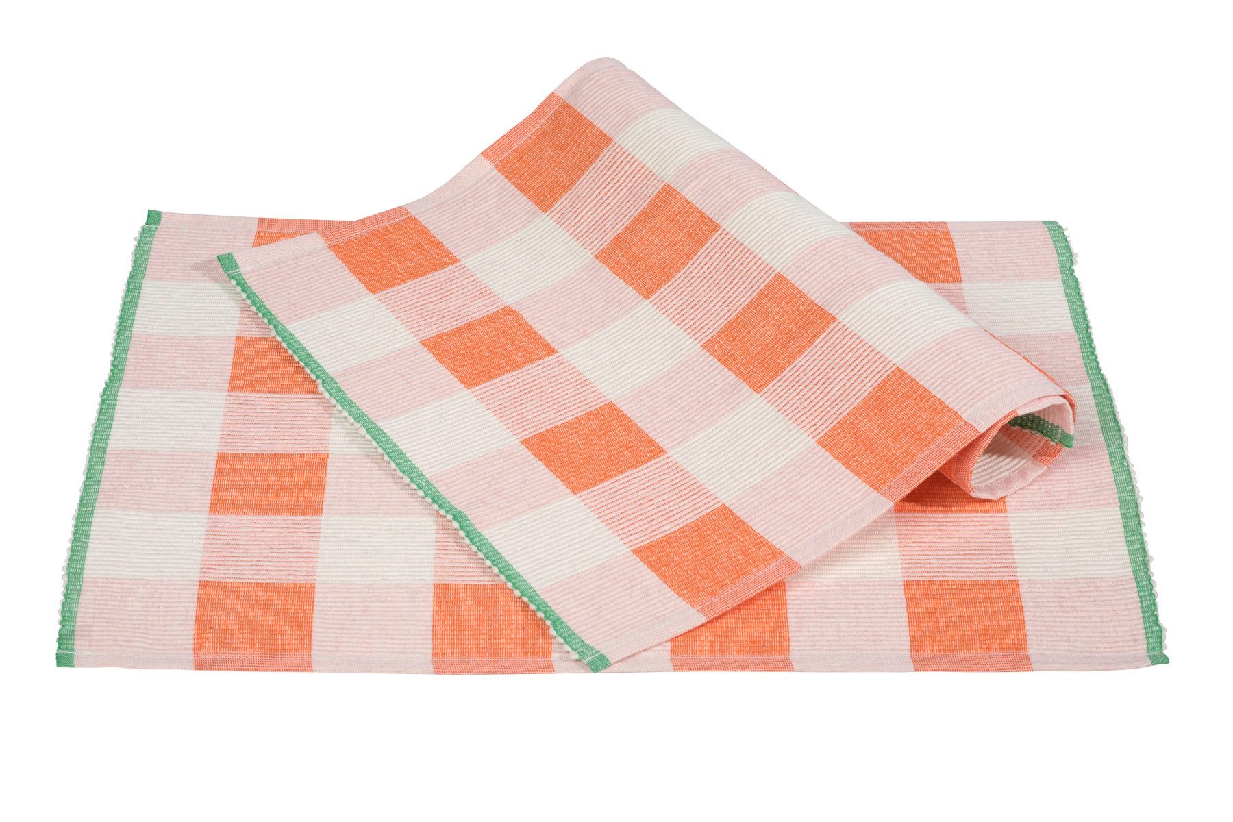 PICHLER Platzset gewebtes Karo kariert Tischset 6er Set 50 x 35 cm FERDI Rechteck oran, (Spar-Set, 6-St., 6 Platzdecken), Platzset Tischset Esszimmer Küche