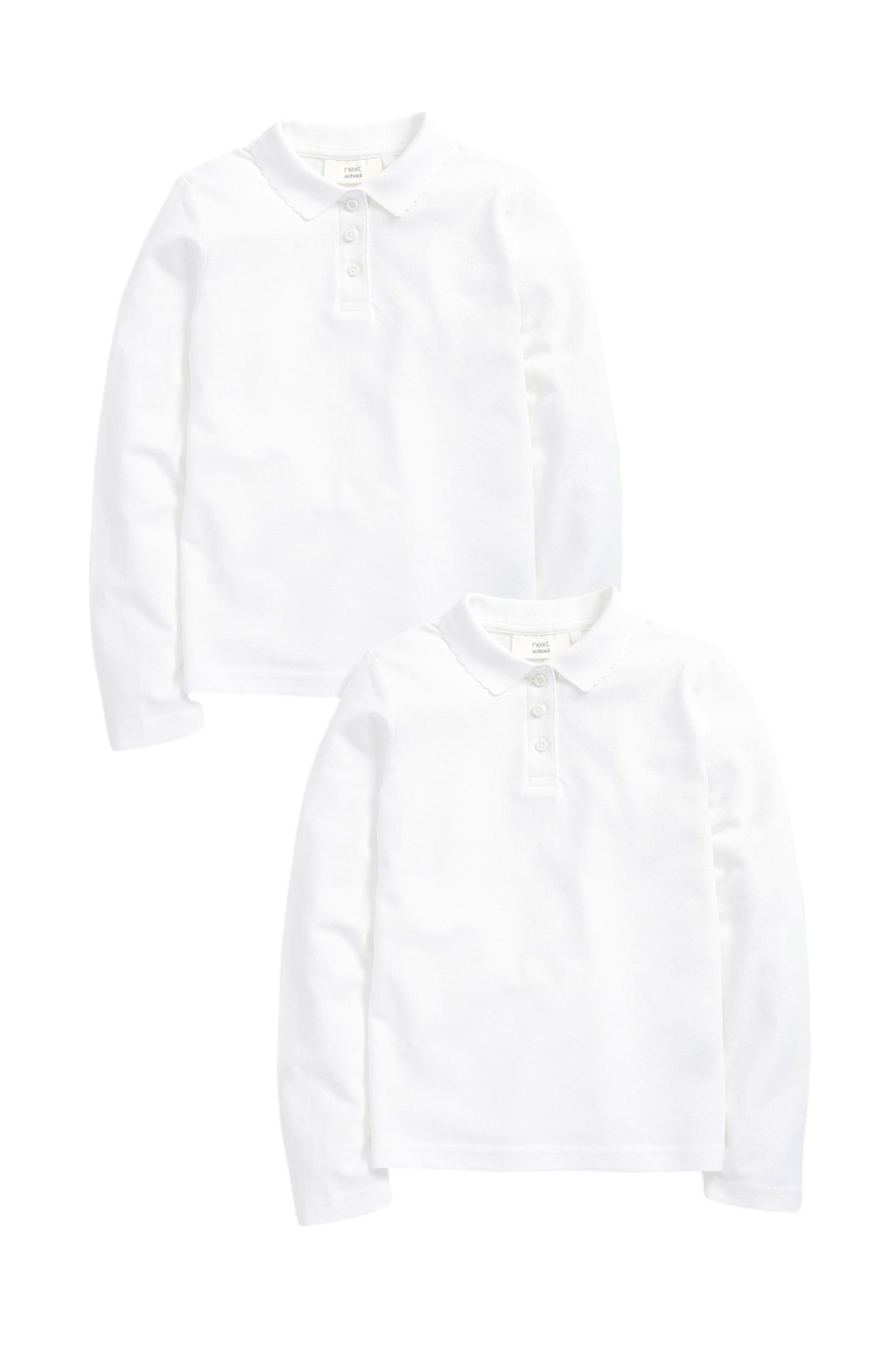 Next Langarm-Poloshirt 2 x Langarm-Polooberteile aus 100 % Baumwolle (2-tlg)
