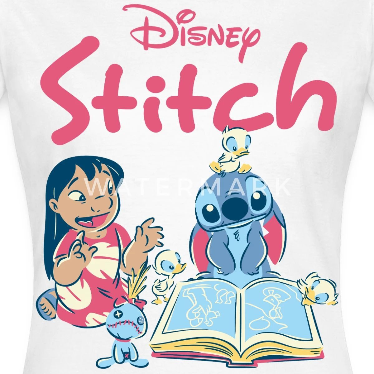 Spreadshirt T-Shirt Lilo & Stitch Mit Buch Frauen T-Shirt (1-tlg) günstig online kaufen