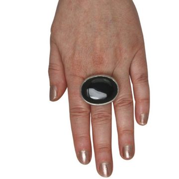 SKIELKA DESIGNSCHMUCK Silberring Onyx Ring 30x24 mm (Sterling Silber 925) (1-tlg), hochwertige Goldschmiedearbeit aus Deutschland