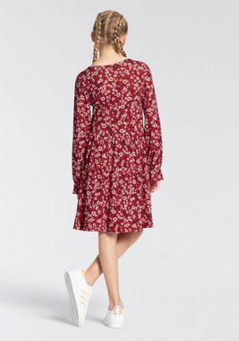 DELMAO Jerseykleid für Mädchen weiche Viskose mit Blumenmuster