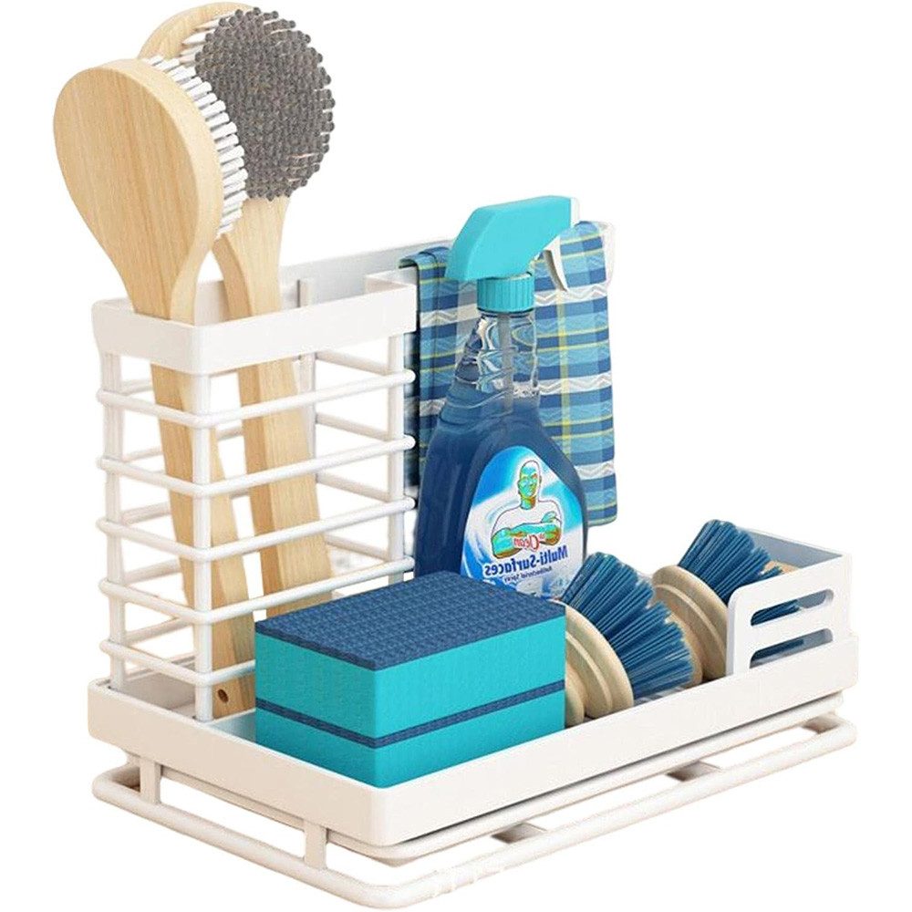 TUWENA Küchenorganizer-Set Spülbecken Organizer, Schwammhalter mit Abflusspfanne