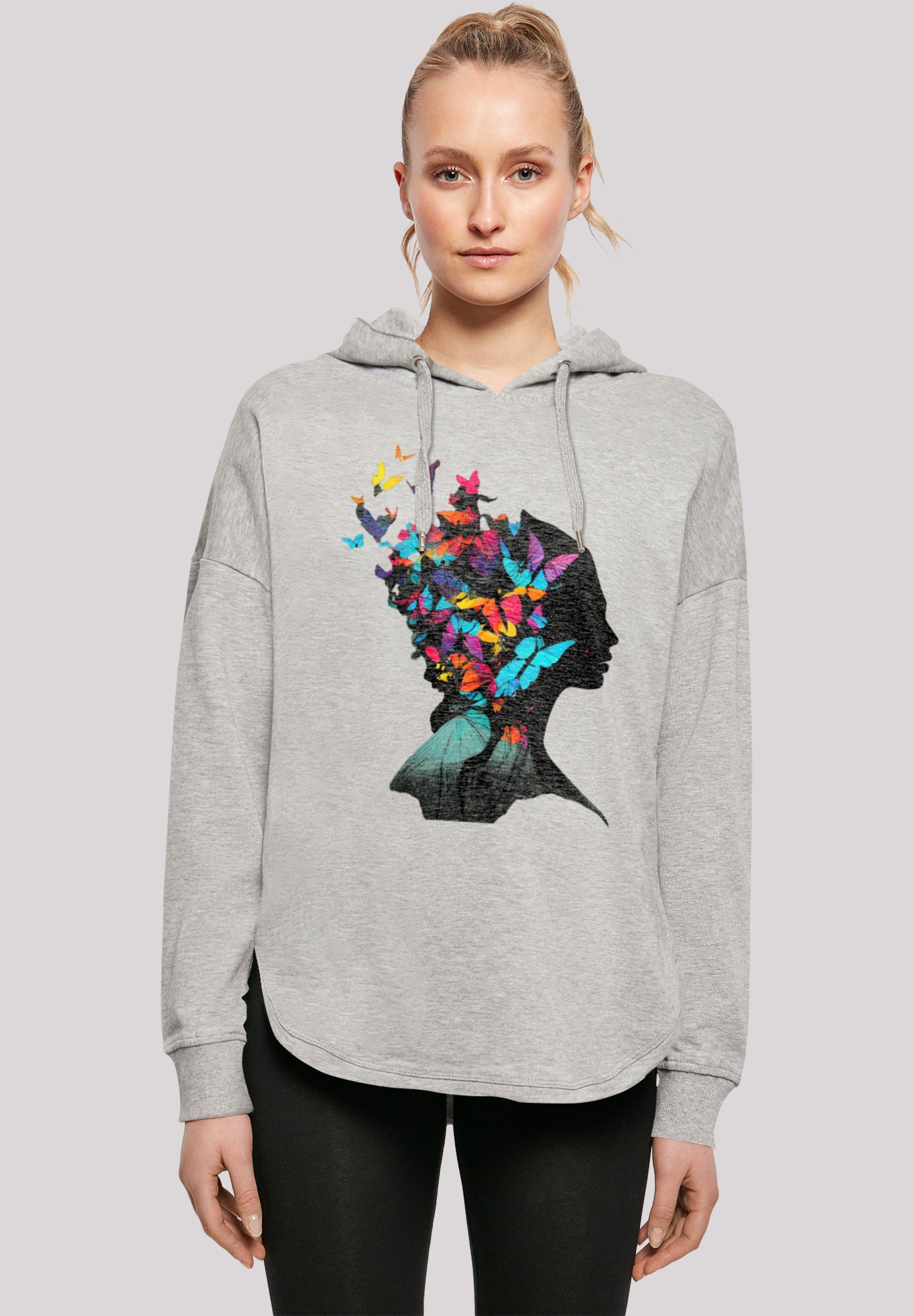 F4NT4STIC Kapuzenpullover Schmetterling Silhouette OVERSIZE HOODIE Print