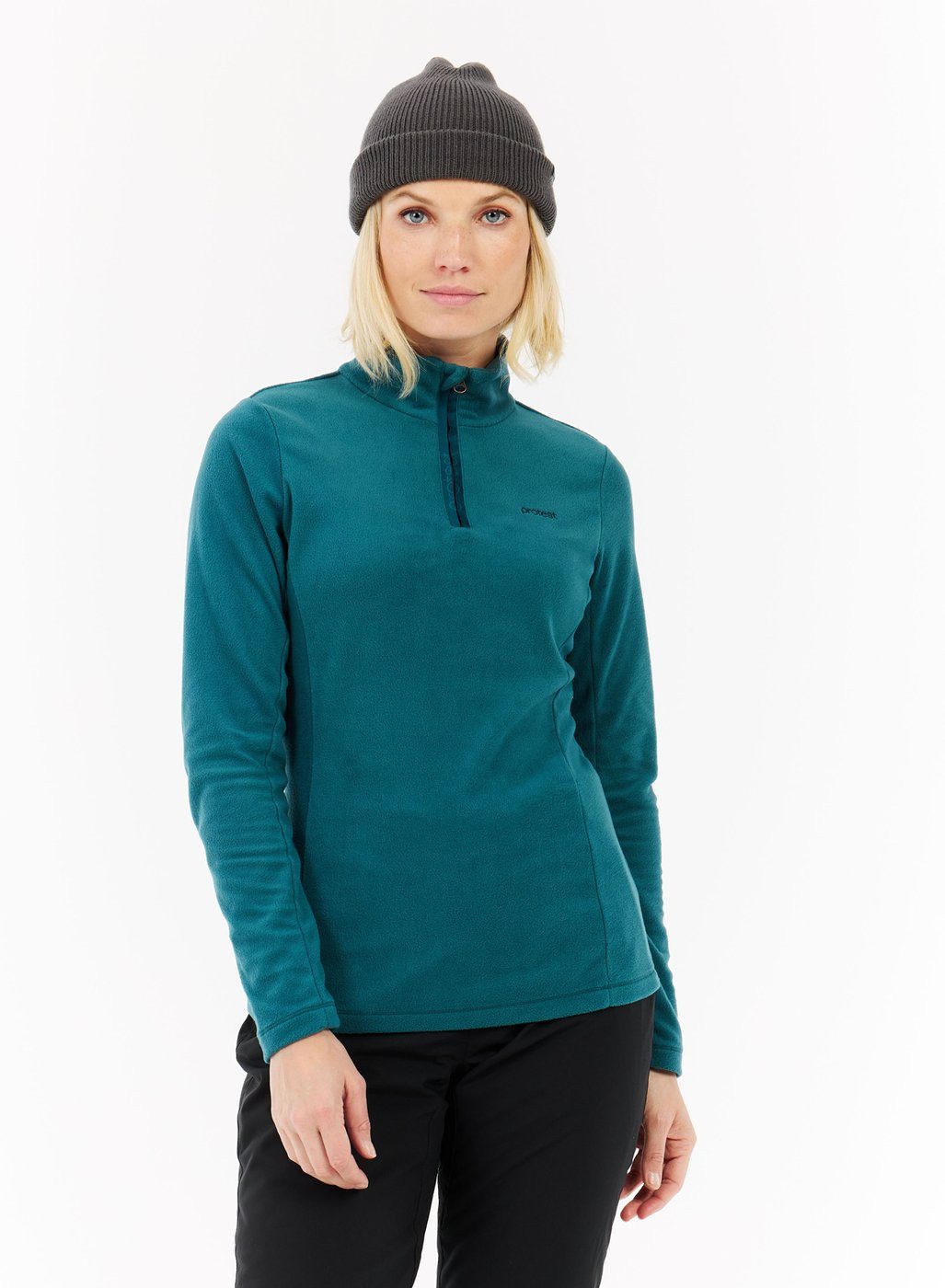 Protest Fleecepullover PRTRemutez 1/4 zip active top Rainstorm Blue