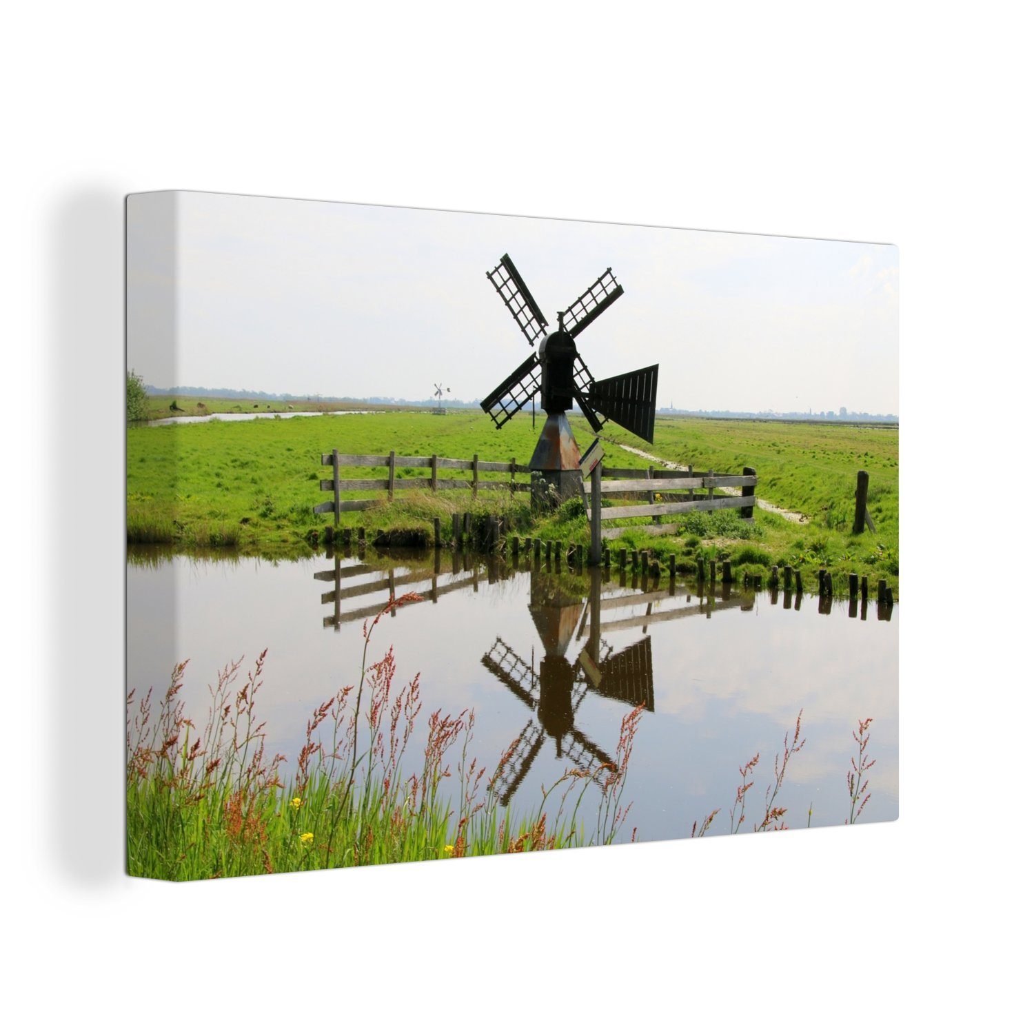 OneMillionCanvasses® Leinwandbild Kleine traditionelle Mühle, (1 St), Wandbild Leinwandbilder, Aufhängefertig, Wanddeko, 30x20 cm