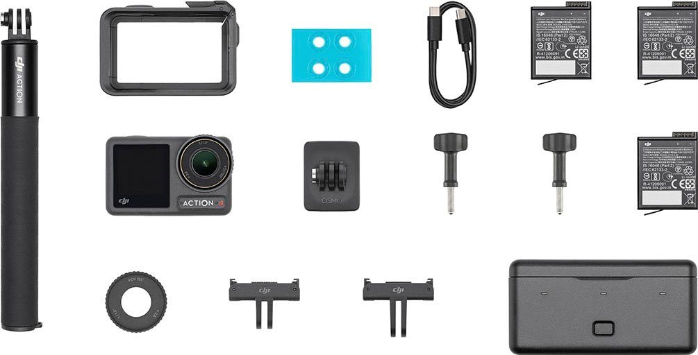 WLAN Adventure Camcorder DJI (4K Bluetooth, Ultra Osmo Action (Wi-Fi) Combo 4 HD,