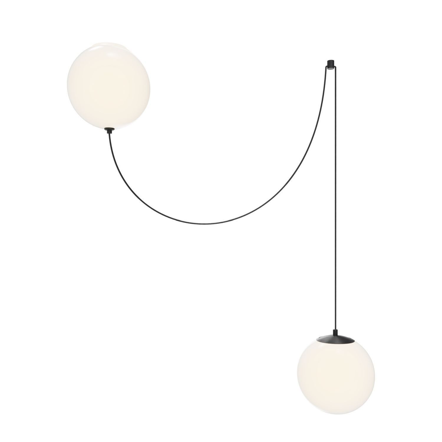 Licht-Erlebnisse Pendelleuchte BRIVO, LED fest integriert, Warmweiß, Metall Glas LED 20 cm breit H: max. 300 cm Schwarz Weiß 1400 lm