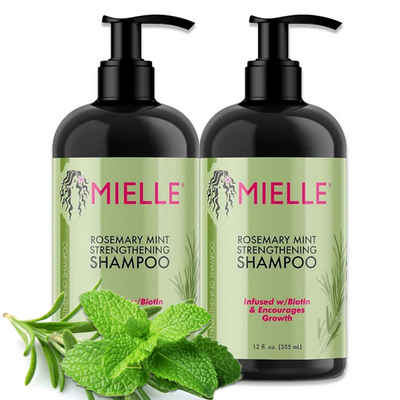 Mielle Organics Haarshampoo Shampoo Rosmarin Mint Kopfhaut Pflege für Haarwachstum Mielle, 2-tlg.