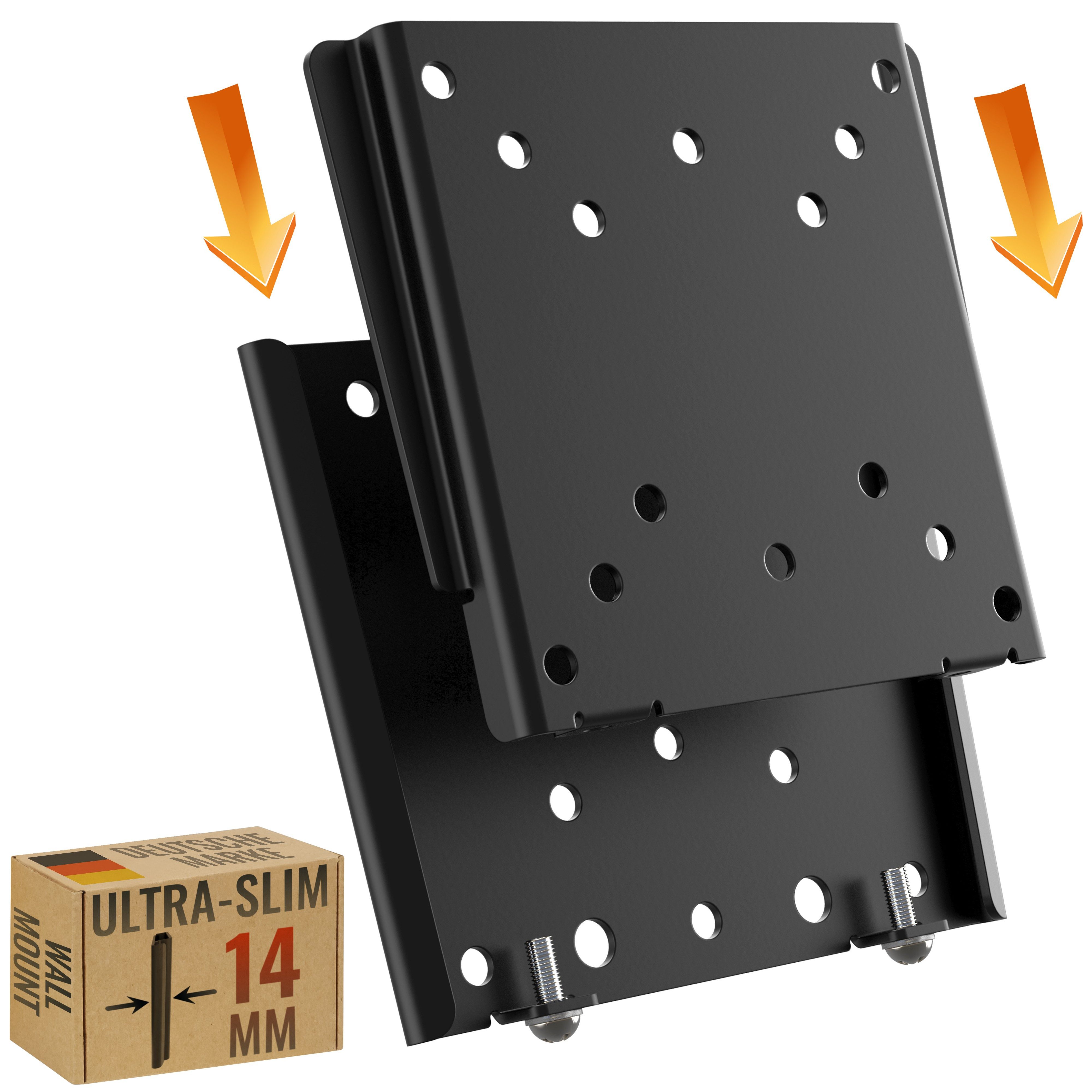 RICOO TV-Wandhalterung TV Monitor Wandhalterung 13"-32" bis 30 Kg flach F0311, (bis 32 Zoll, VESA 50x50 bis 100x100, 1-tlg., 30 Kg Aufnahme, 13" bis 32" (33-81 cm) Bildschirm Diagonale, flach curved Fest Slim Fernseher Monitor Wand Halterung)