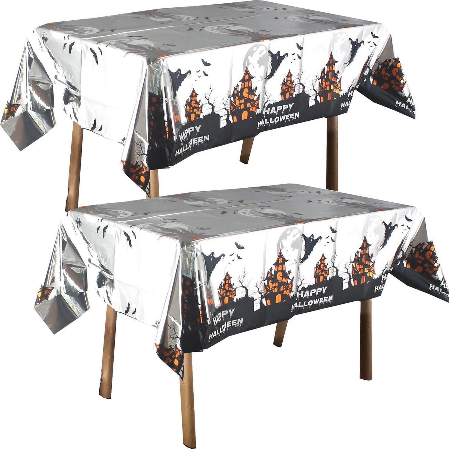 LuxusKollektion Tischdecke Tischdecke Halloween 2St 137x274cm Kunststoffgruselig (2-tlg)