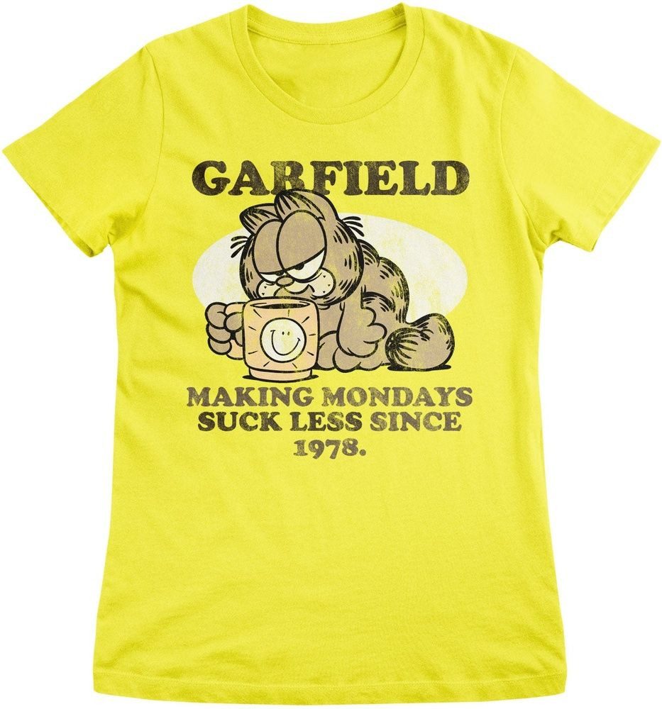 Garfield T-Shirt Garfield Making Mondays Suck Less Since 1978 Girly Tee