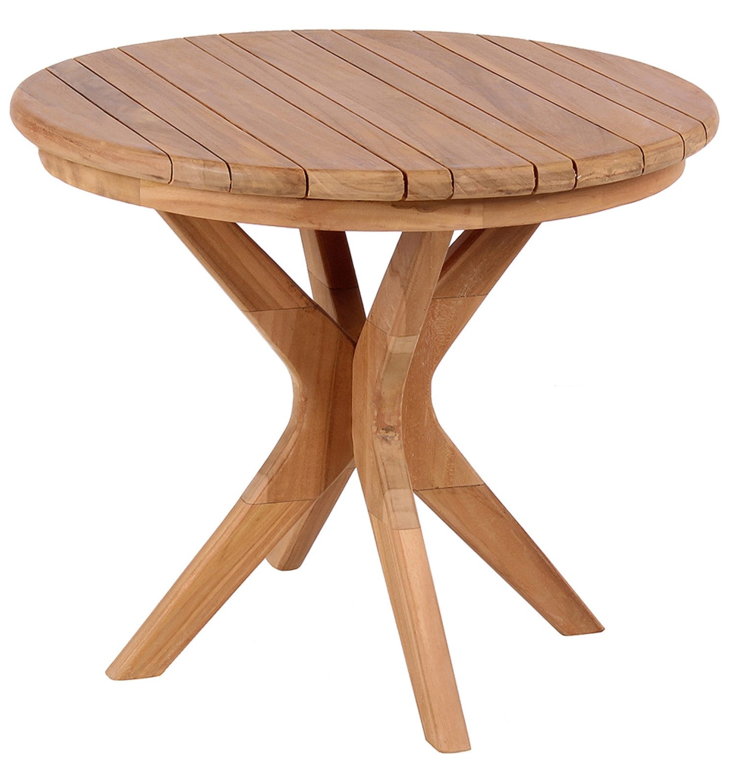 MR.DEKO Gartentisch Burton Teak Rund 60 cm
