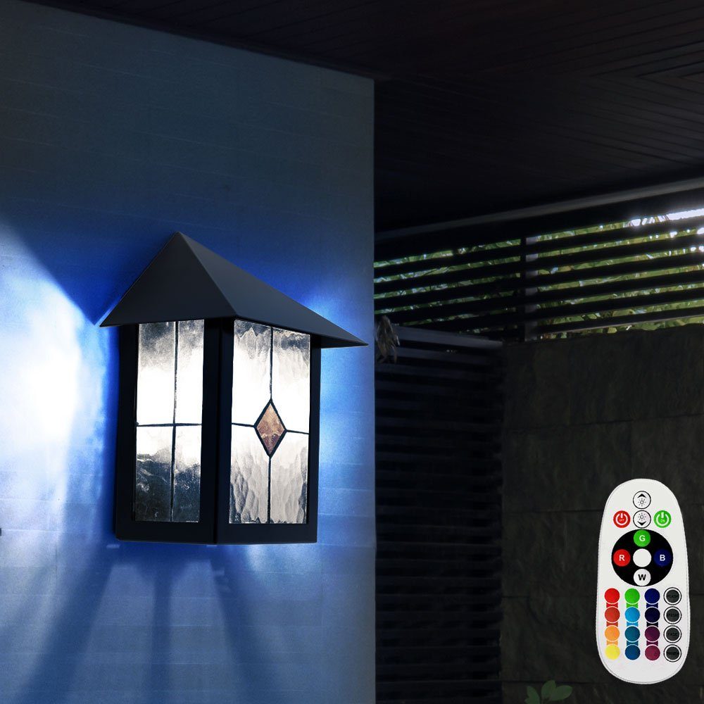 etc-shop Außen-Wandleuchte, Leuchtmittel inklusive, Warmweiß, Farbwechsel, Außenleuchte Wandleuchte Wandlampe Gartenleuchte
