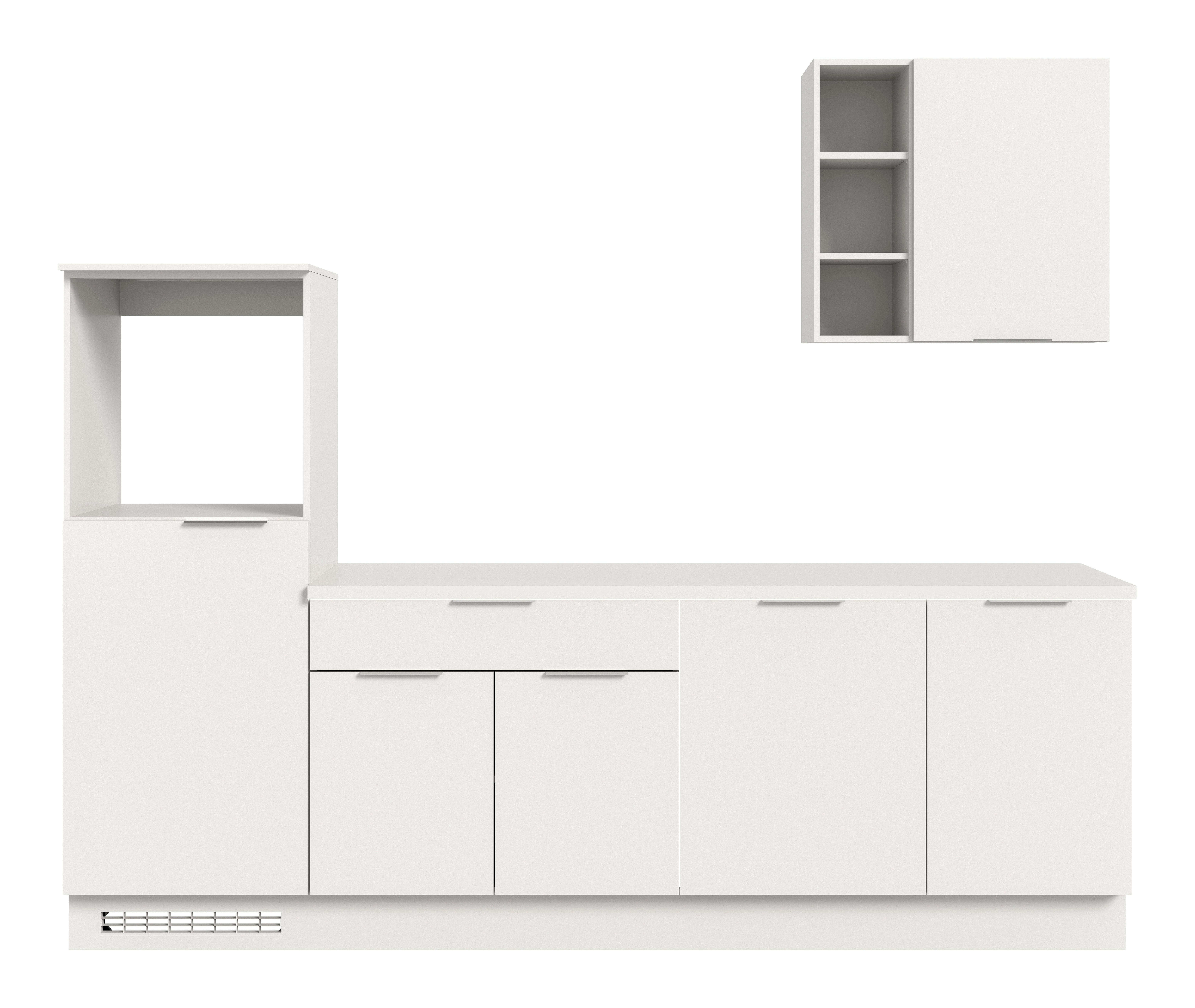 KOCHSTATION Küchenzeile KS-Lulea, Breite 260 cm, ohne E-Geräte, mit 3 cm starker Arbeitsplatte