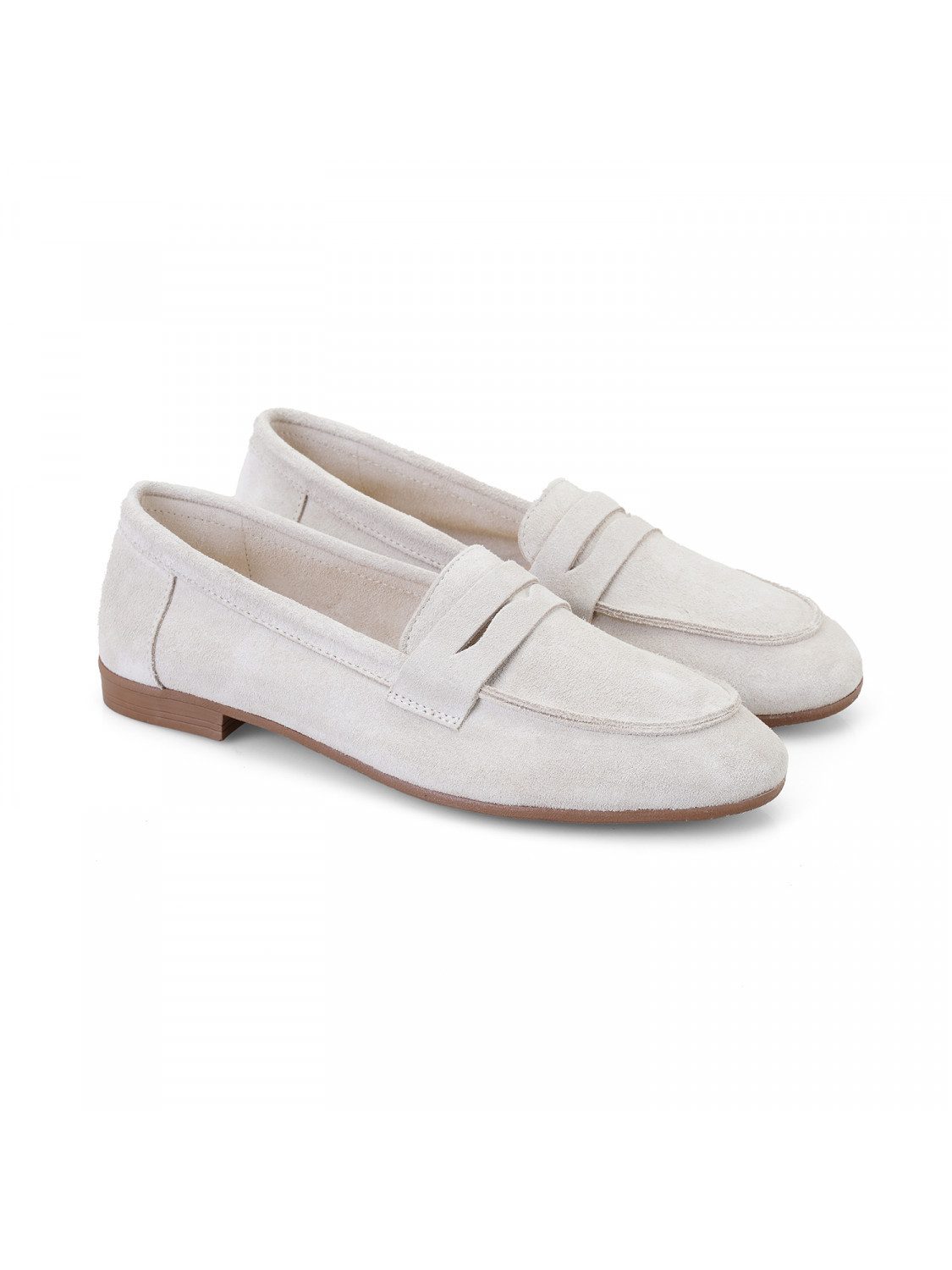 Desa Damen-Slipper aus Wildleder – Lederfutter, Synthetiksohle, flacher Ab günstig online kaufen