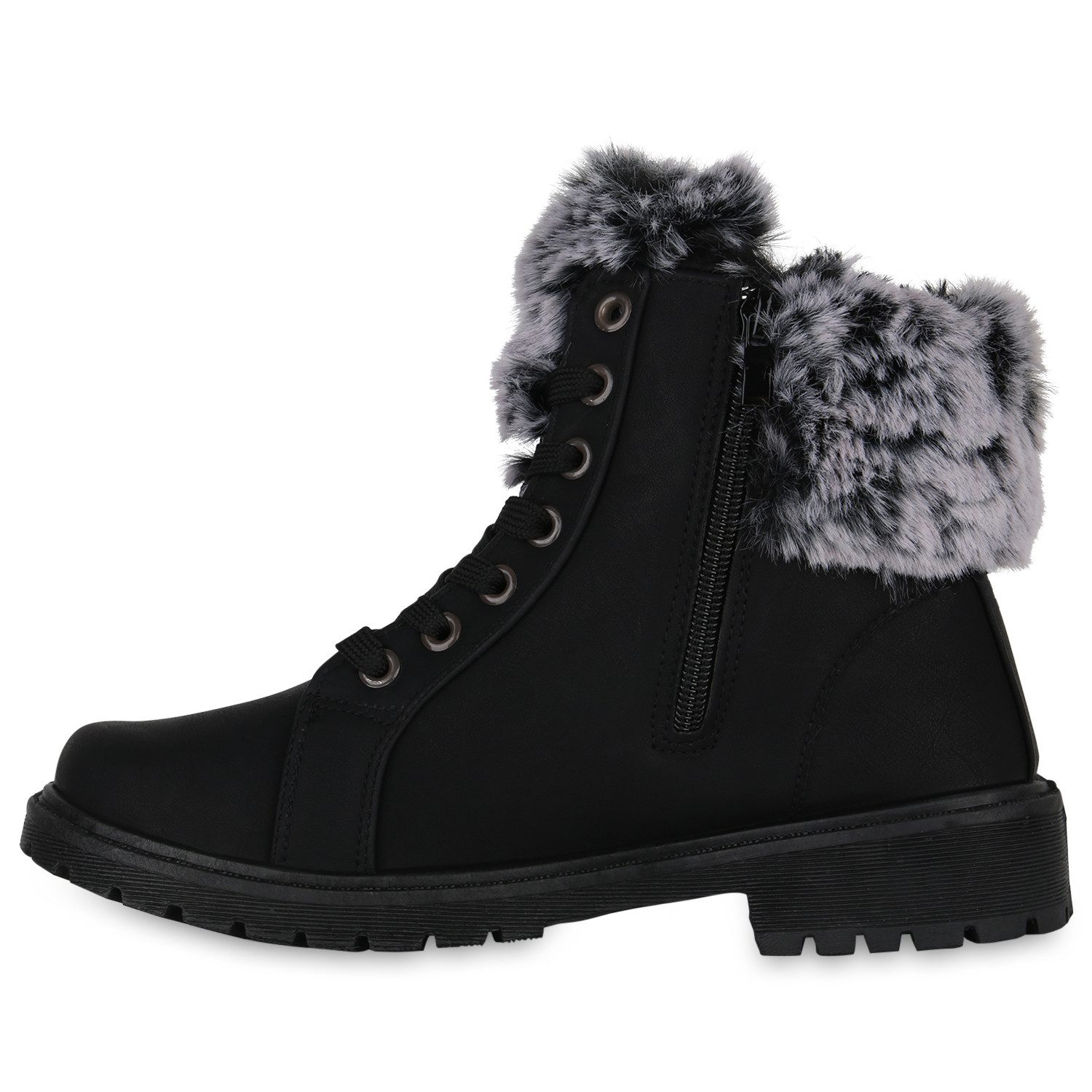 VAN HILL 840850 Stiefelette Damen Warm Gefütterte Worker Boots Stiefeletten günstig online kaufen