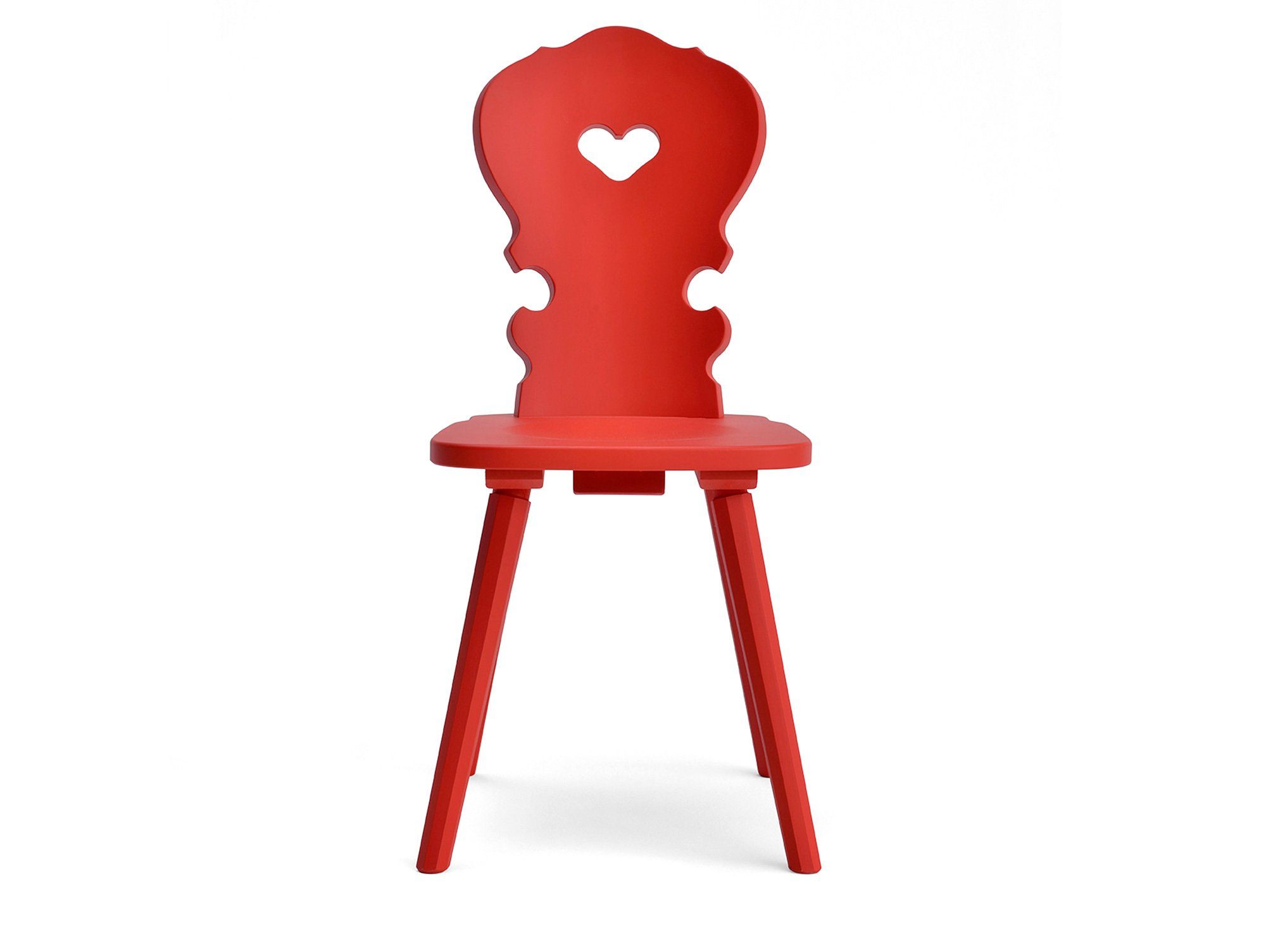 Moebel-Eins Esszimmerstuhl, VALERIO Stuhl, Material Massivholz, Fichte lackiert rot