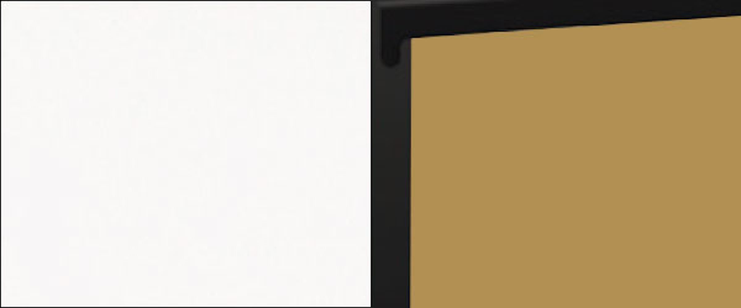 Feldmann-Wohnen Spülenunterschrank Velden 80cm Schublade (Vollauszug) wählbar matt 1 super gold grifflos & Front- Korpusfarbe