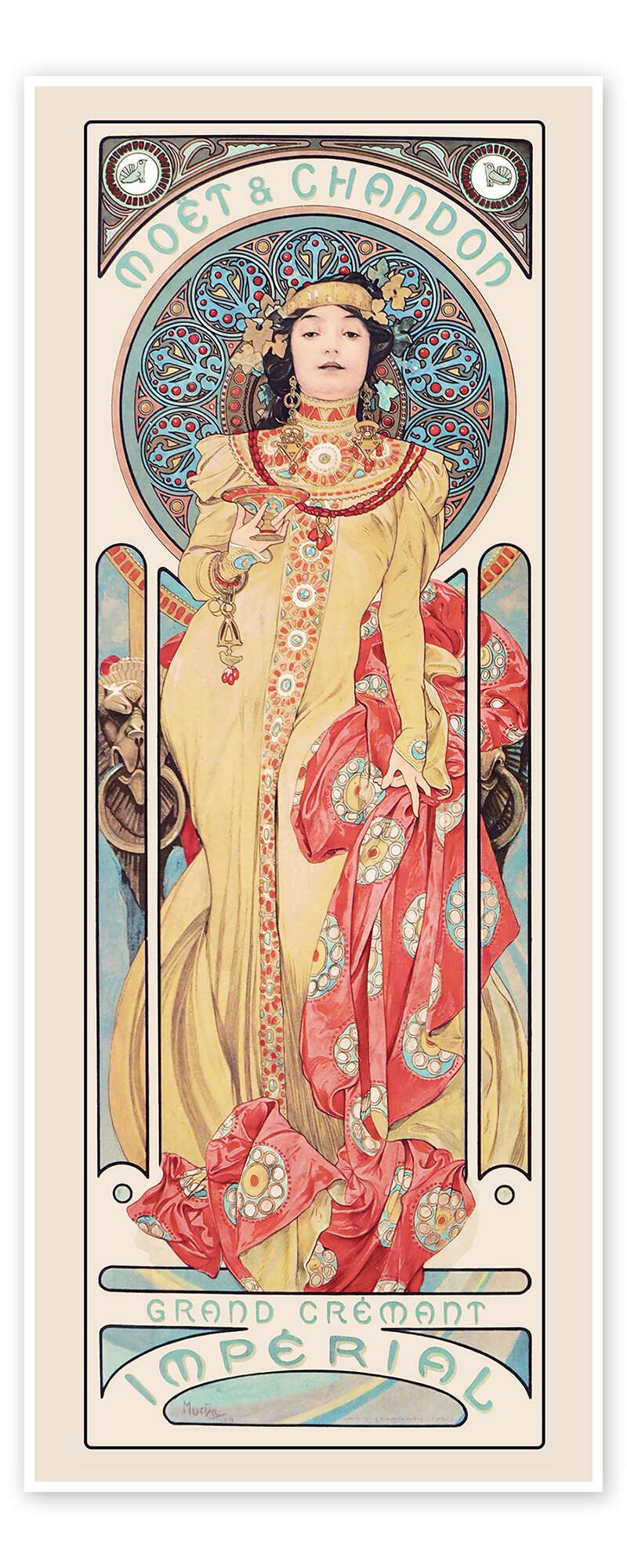 Posterlounge Wandbild Moët & Chandon, Grand Crémant Impérial, Alfons Mucha, erhältlich als Poster, Leinwandbild, Wandsticker oder Acrylglasbild