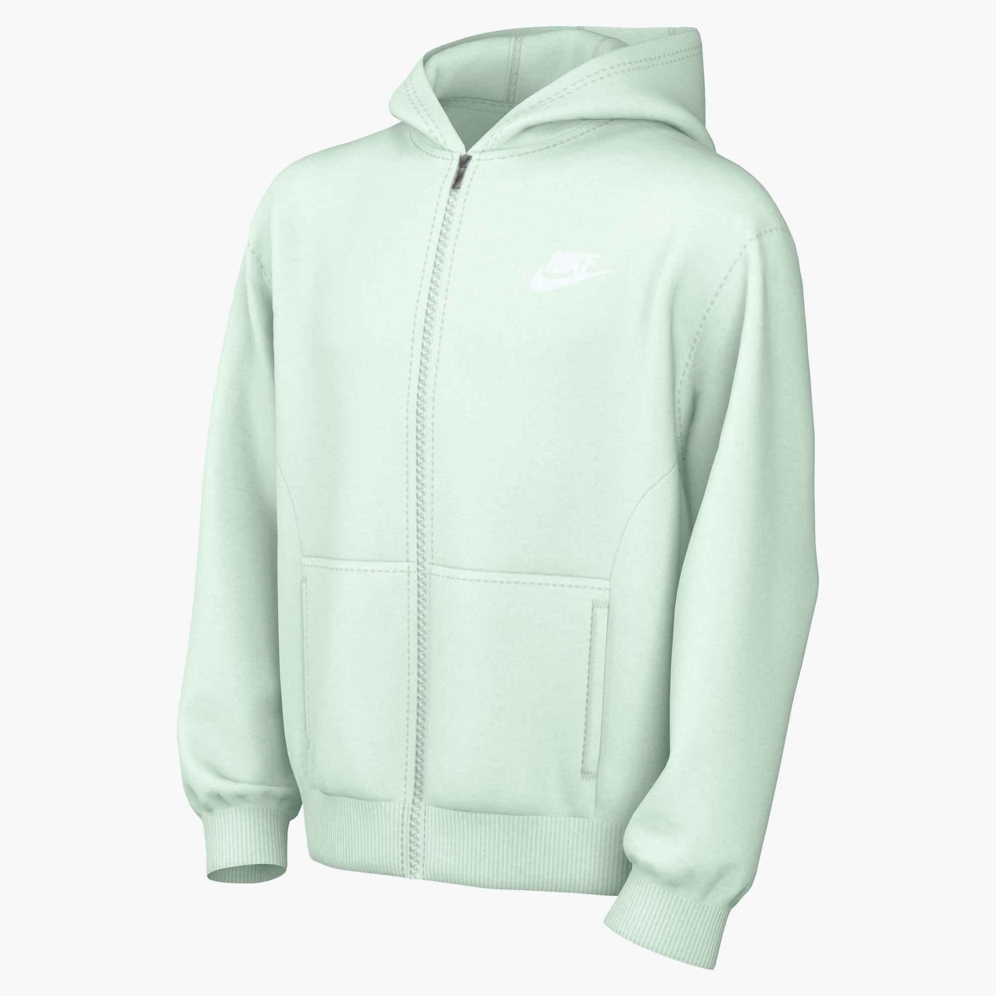 Nike Sportswear Kapuzensweatjacke K NSW CLUB FLC HD FZ LS LBR mit Kapuze, aus Sweatware-Material, mit Reißverschluss