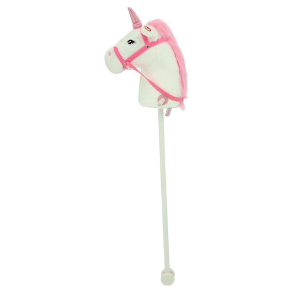 Sweety-Toys Steckenpferd Sweety Toys 10554 Einhorn Steckenpferd weiss mit zwei Soundfunktionen, mit Sound