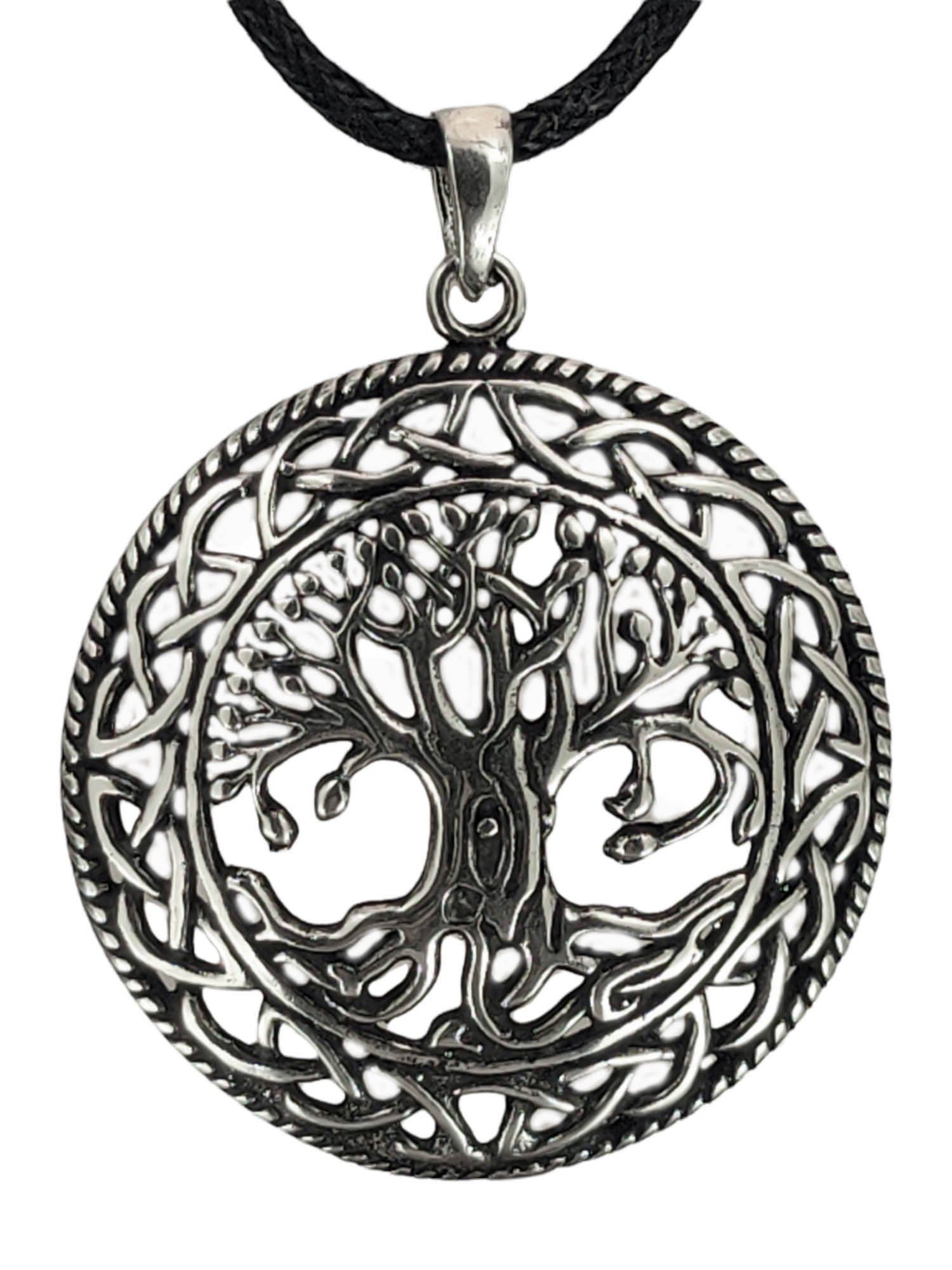 Kiss of Leather Kettenanhänger Lebensbaum Yggdrasil Weltenbaum Lebens Baum, 925 Silber (Sterlingsilber)