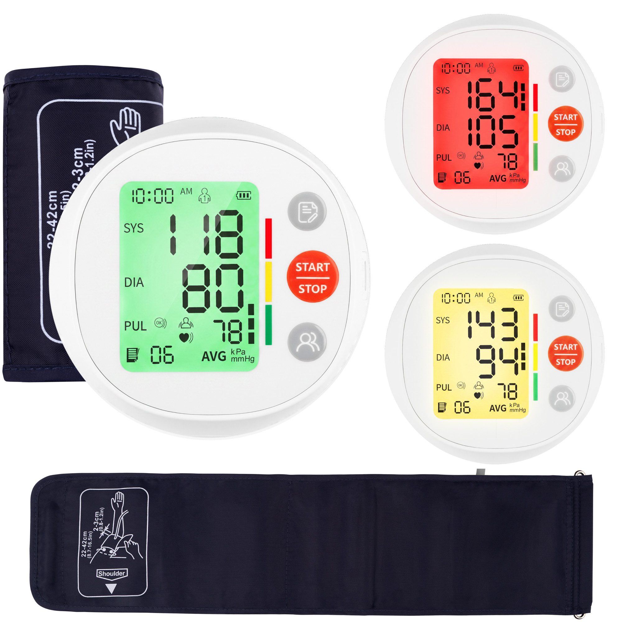 lionelo Blutdruckmessgerät PULSO, Set mit Schultergurt und Etui, WHO-Skala/Arrhythmieerkennung/2x120 Speicher/USB-C