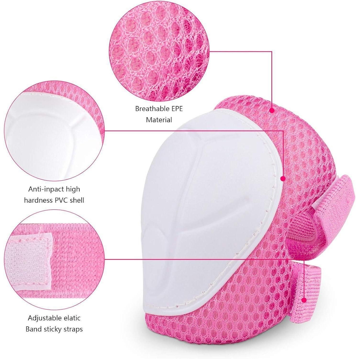 LuxusKollektion Protektoren-Set Schutzset Kinder 7in1 Helm Protektoren Knieschoner Scooter Rosa – Bild 4 von 5