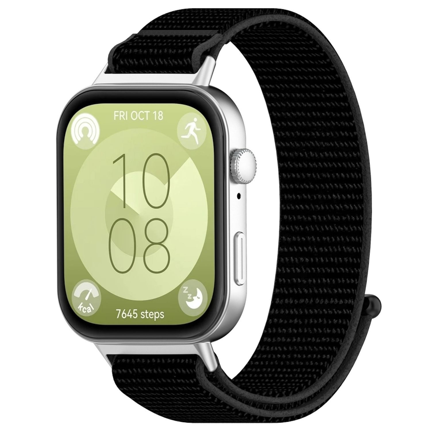 Wigento Smartwatch-Armband Für Huawei Watch Fit 4 / 4 Pro / 3 Nylon Klettverschluss Arm Band M9