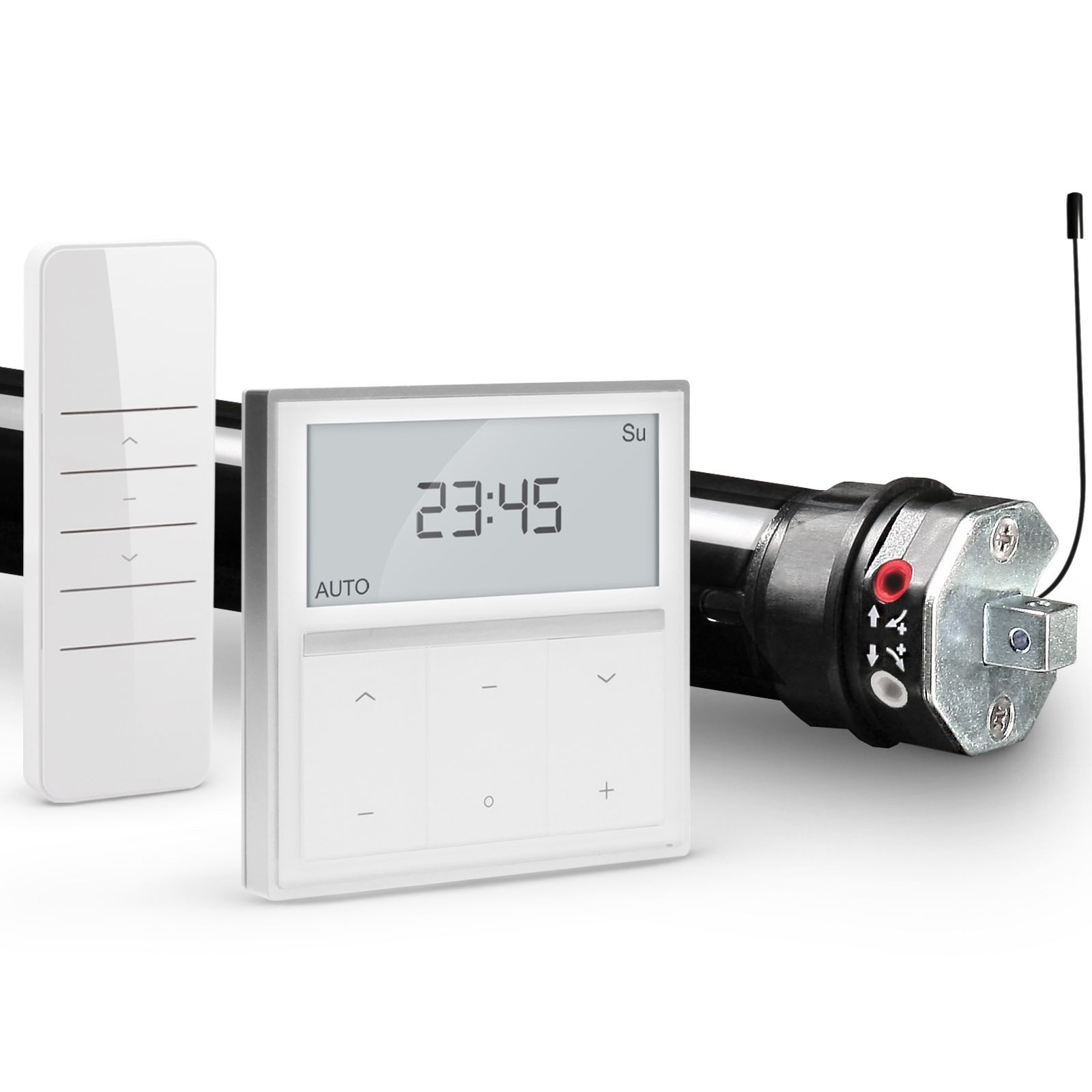 Nobily Rollladenmotor Profi-Set PR4 inkl. Funk-Timer Exquisit Wandsender, (1 St), Zugkraft 36 kg